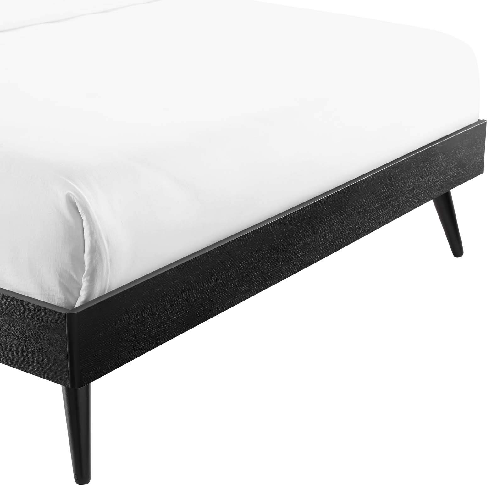 Modway Margo Full Size Wood Platform Bed Frame - Solid Wood, Black Finish - Perfect for Modern Bedrooms & Guest Rooms