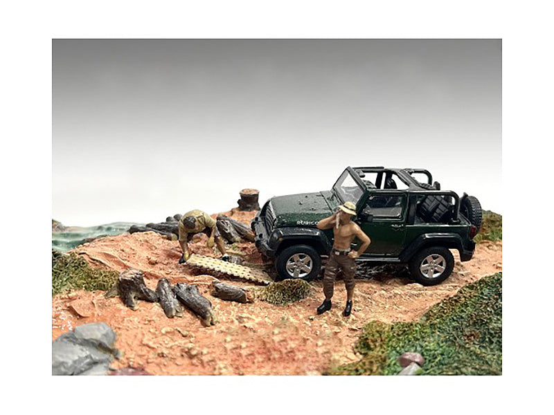 1/43 Scale Diecast 4X4 Mechanics 2-Piece Figure Set - Perfect for Model Car Dioramas & Off-Road Vehicle Displays by American Diorama