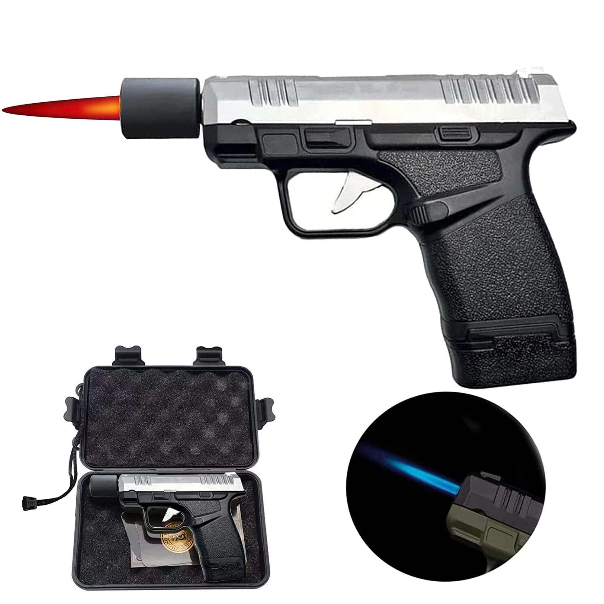 Windproof Jet Torch Lighter for BBQ, Camping & Jewelry - Refillable & Adjustable