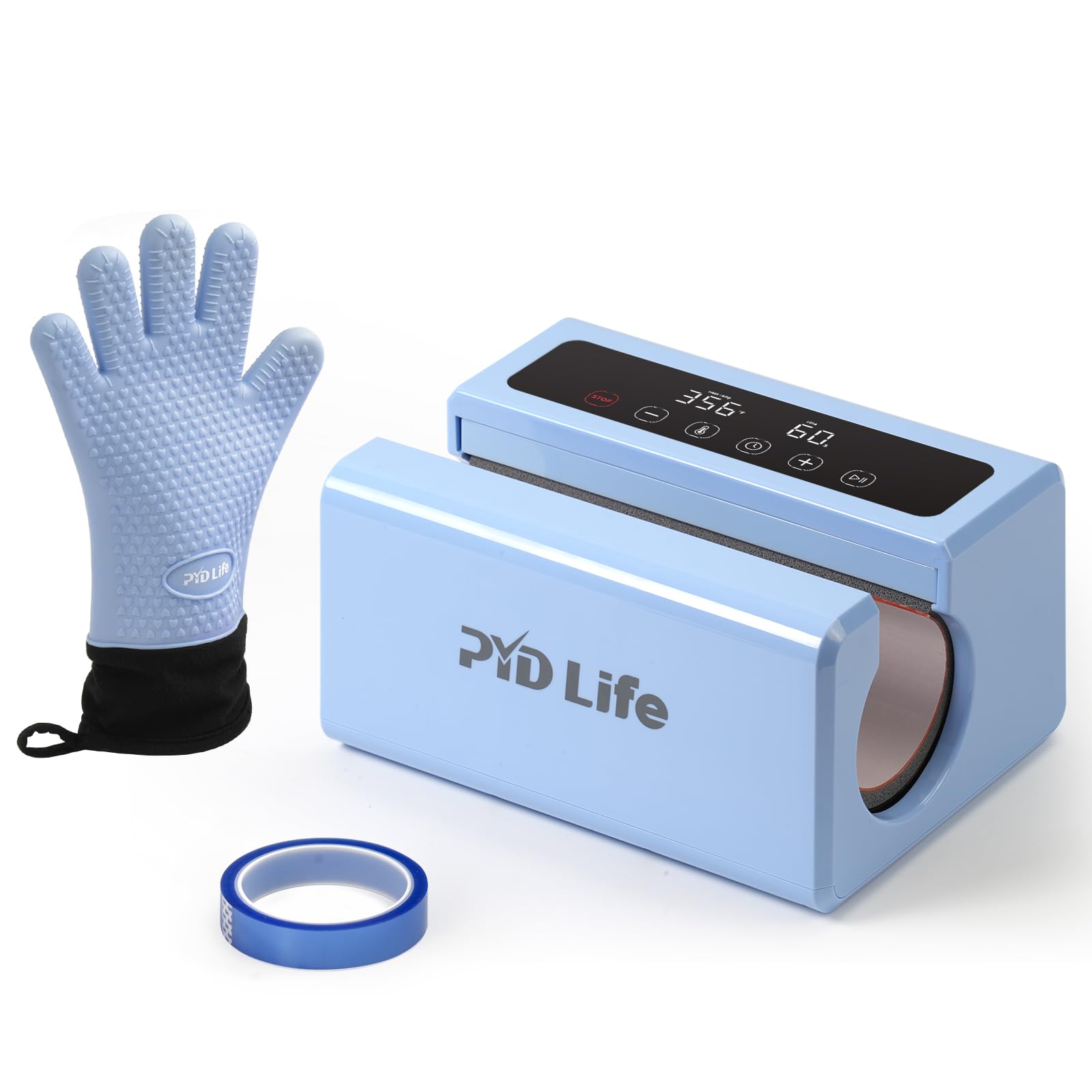 PYD Life 120V Auto Tumbler Heat Press Machine - Digital Touch Screen for 10-30oz Sublimation Printing on Mugs, Cups & Bottles (20oz/30oz Capacity, Light Blue) - Perfect for DIY Craft Projects, Small Business & Home Use