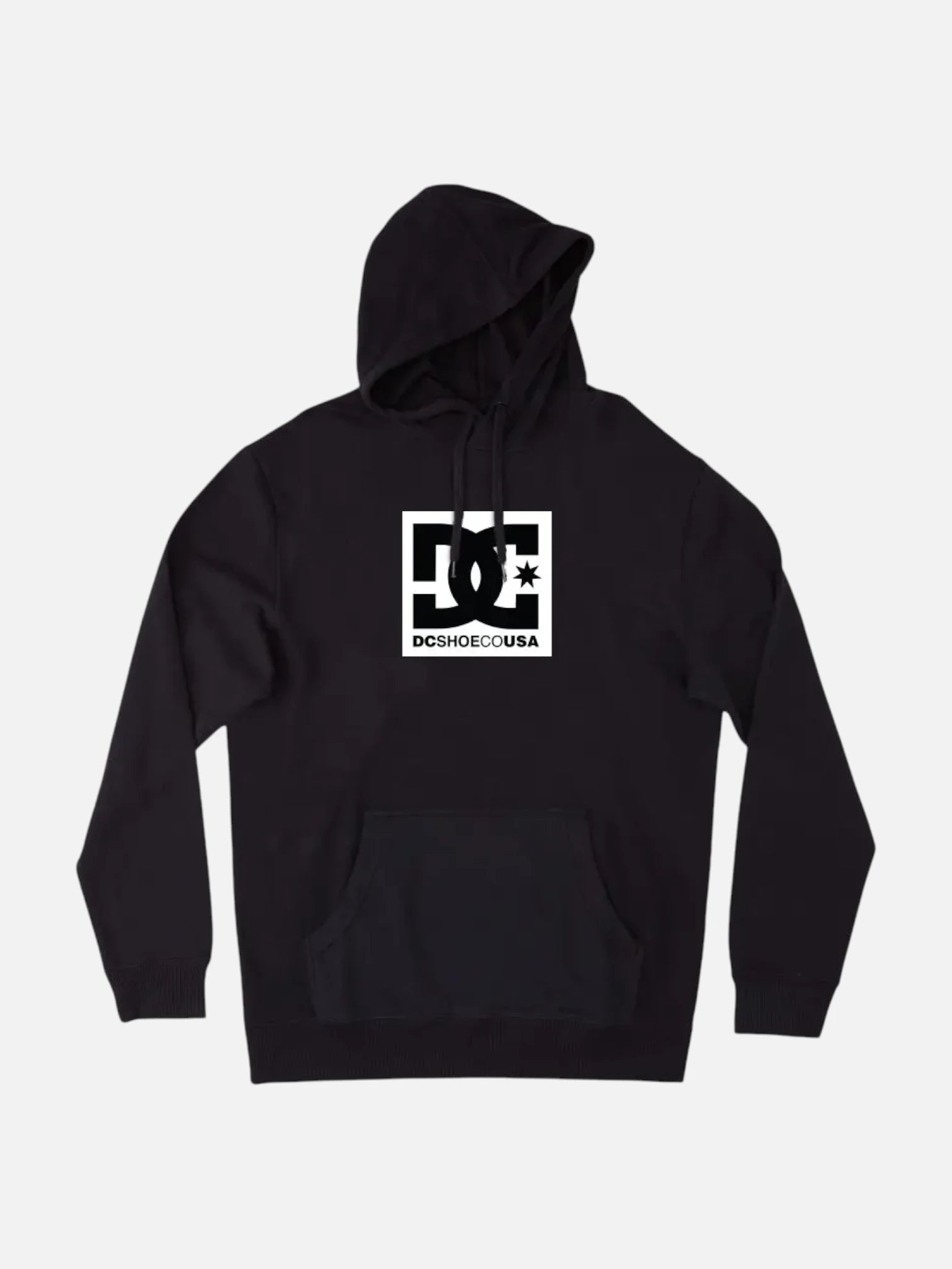 DC Square Star Black Hoodie - Trendy Unisex Pullover for Streetwear & Casual Outfits | Perfect for Urban Fashion, College Wear & Everyday Comfort