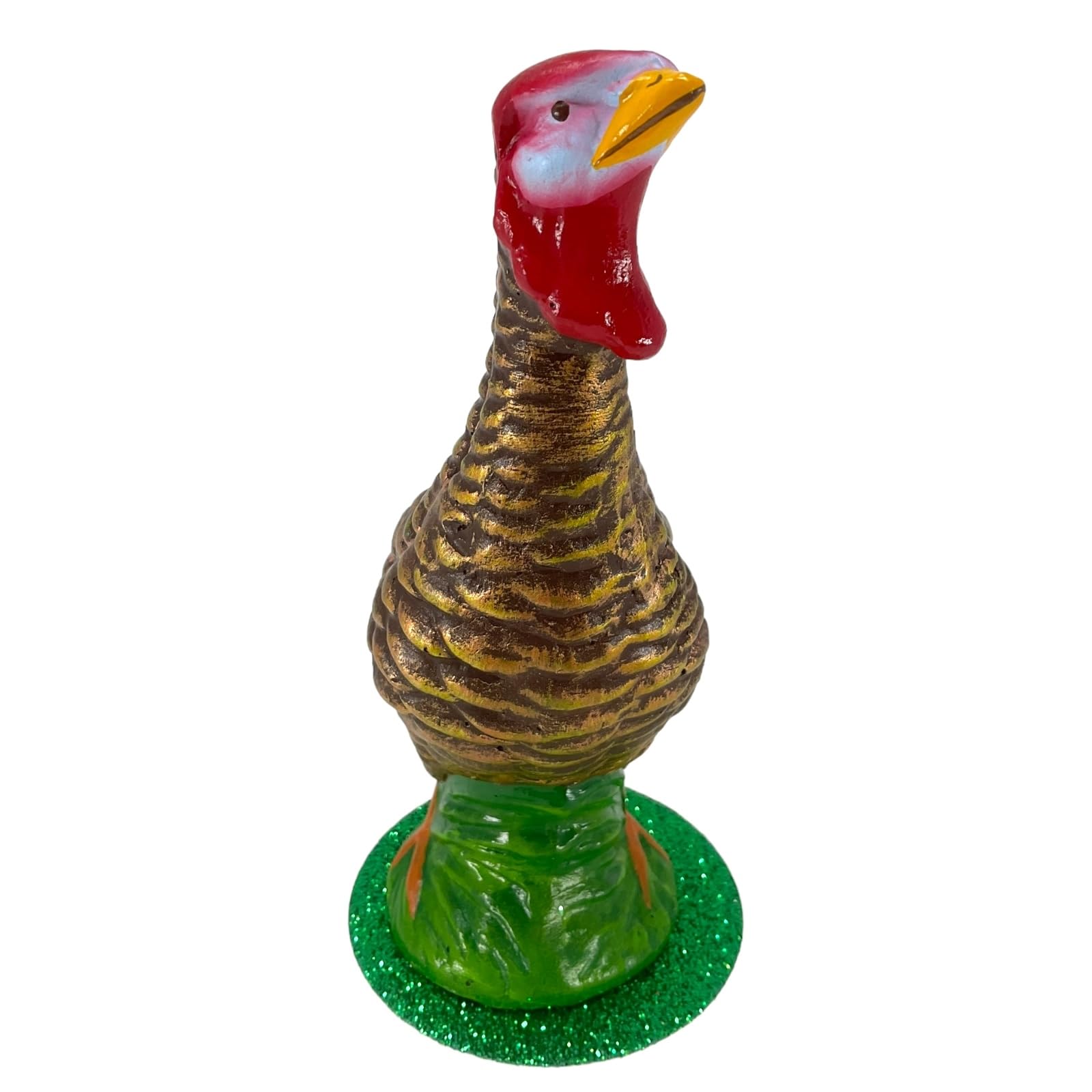 Handcrafted Schaller Paper Mache Female Turkey Decoration - German-Made Thanksgiving Centerpiece for Festive Table Decor & Holiday Home Décor