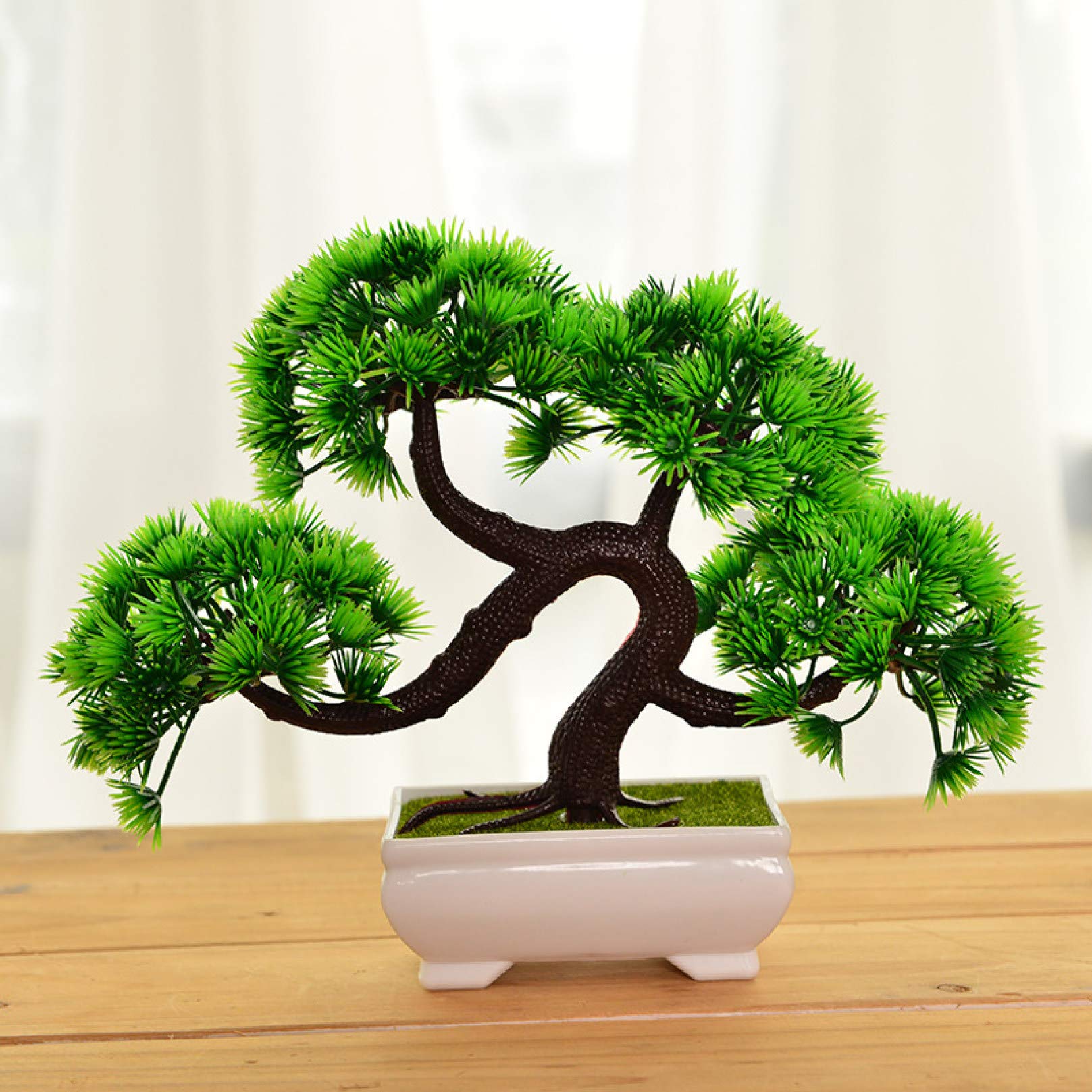 KKONION Artificial Bonsai Tree - Realistic Fake Pine Potted Plant for Home & Bathroom Decor | Perfect for Office Desk, Living Room, and Indoor Greenery Decoration