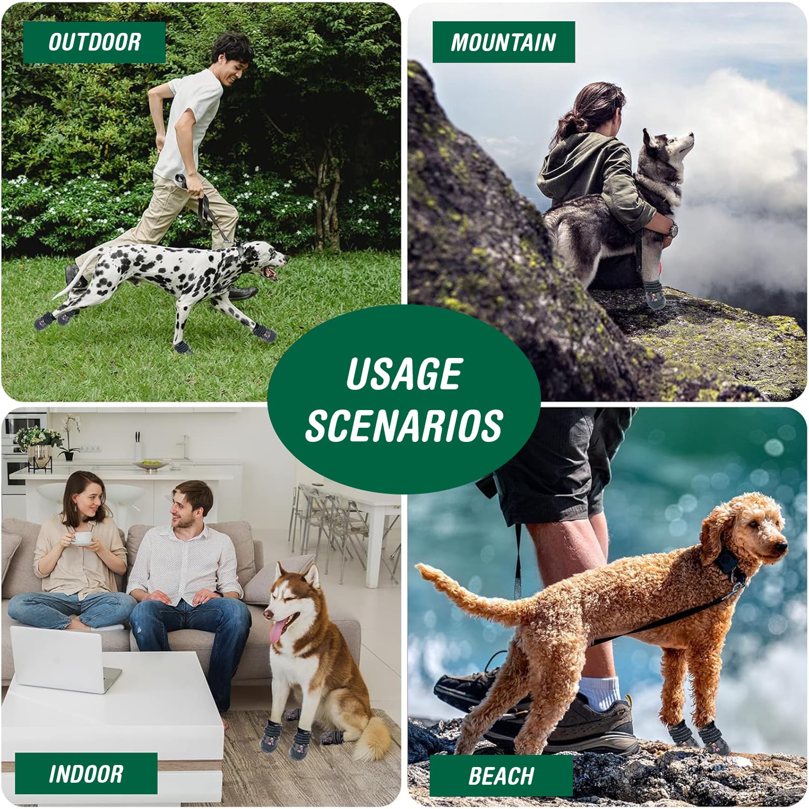 Small Dog Shoes - Winter Snow & Hot Pavement Puppy Boots - Size 2 Paw Protectors for Outdoor Walks, Hiking & Daily Protection