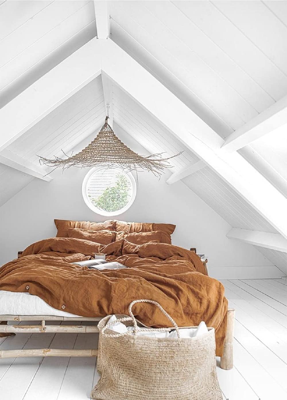 Premium Cinnamon Brown Stonewashed Cotton Duvet Cover Set - King, Queen, Full, Twin & Toddler Sizes with Button Closure - Soft & Breathable Bedding for Cozy Home & Guest Room Decor
