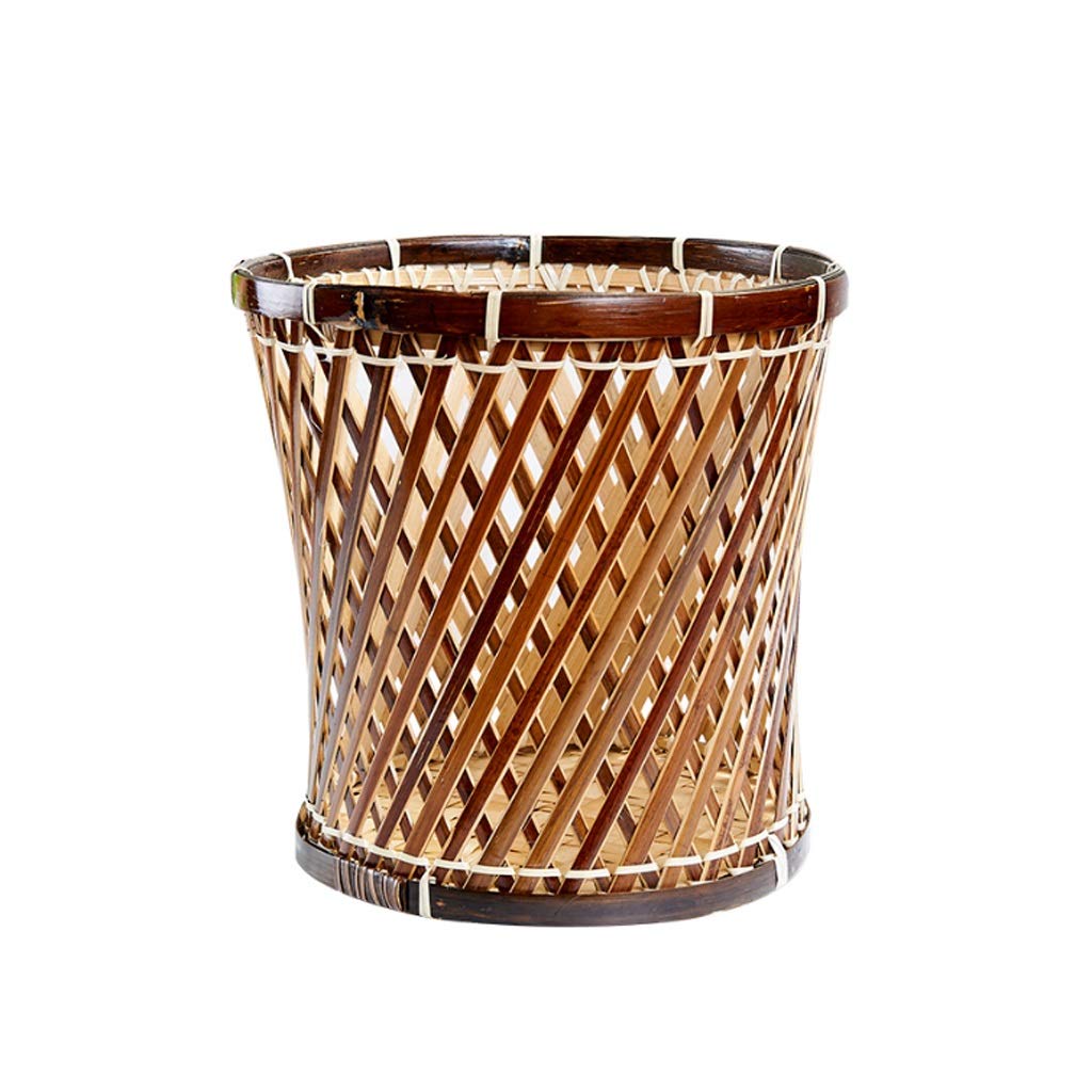 Eco-Friendly Rattan Woven Trash Can - Handcrafted Storage Basket for Bedroom, Living Room & Office Desk | Sustainable Waste Bin for Home Decor & Organization