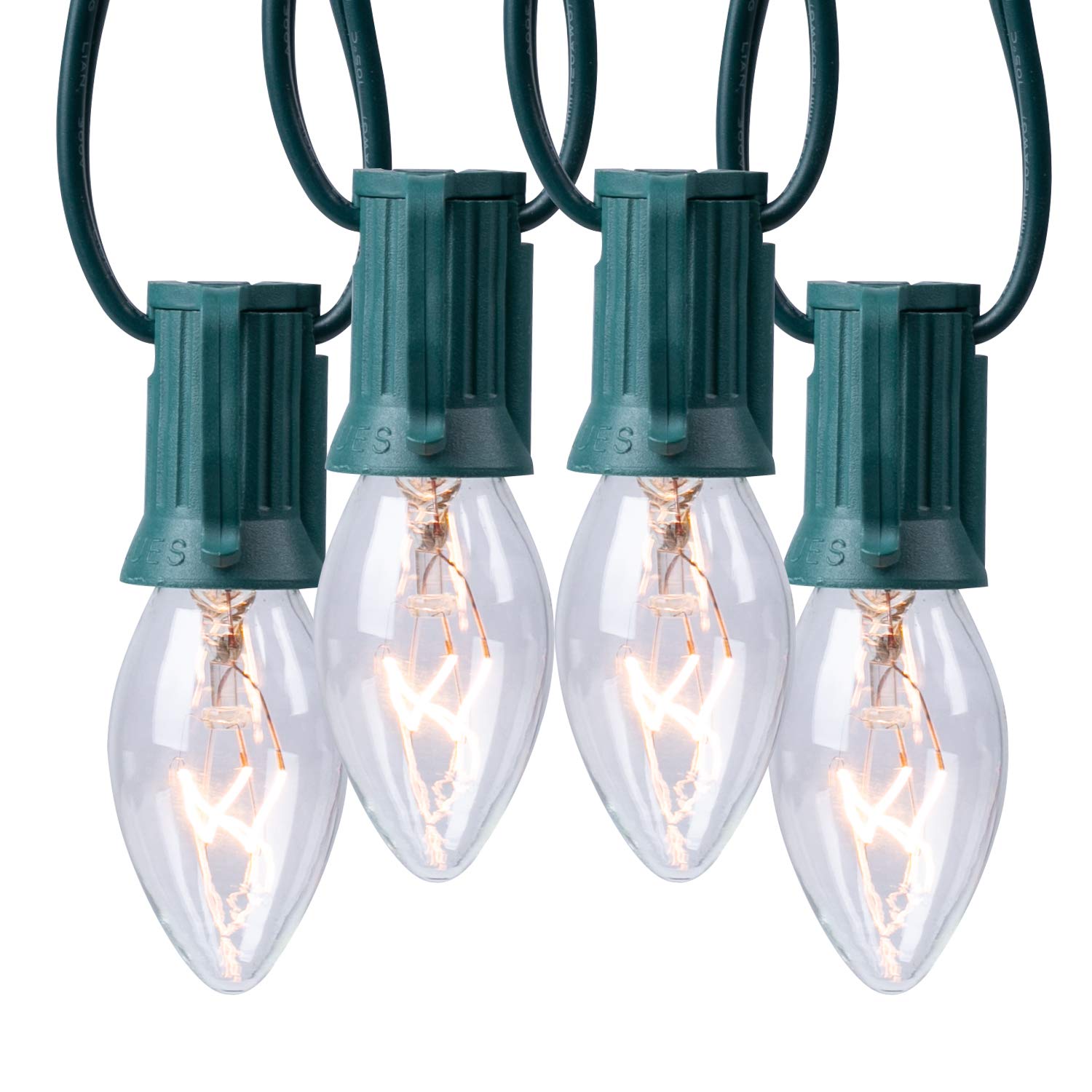 C9 Clear Christmas String Light Set - 100 Feet Vintage Christmas Tree Lights with 100 Clear Bulbs for Indoor & Outdoor Holiday Decor - Perfect for Patio, Garden, Roofline, and Home Decoration - Not Connectable - Ideal for Christmas, New Year, and Winter Festive Lighting