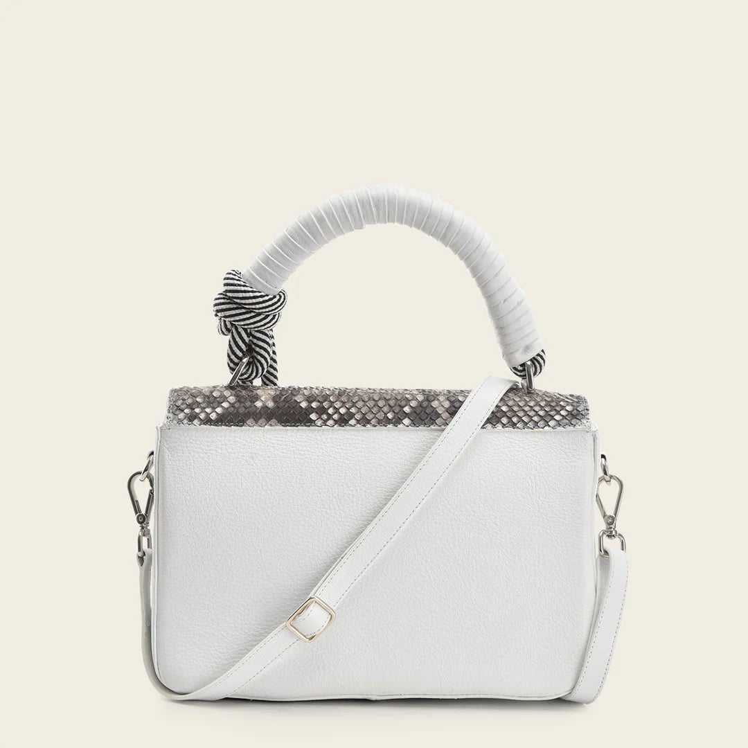 BOD0IPH Women's Fashion Python Handbag - Elegant White Dress Clutch Purse for Evening Parties, Weddings & Special Occasions