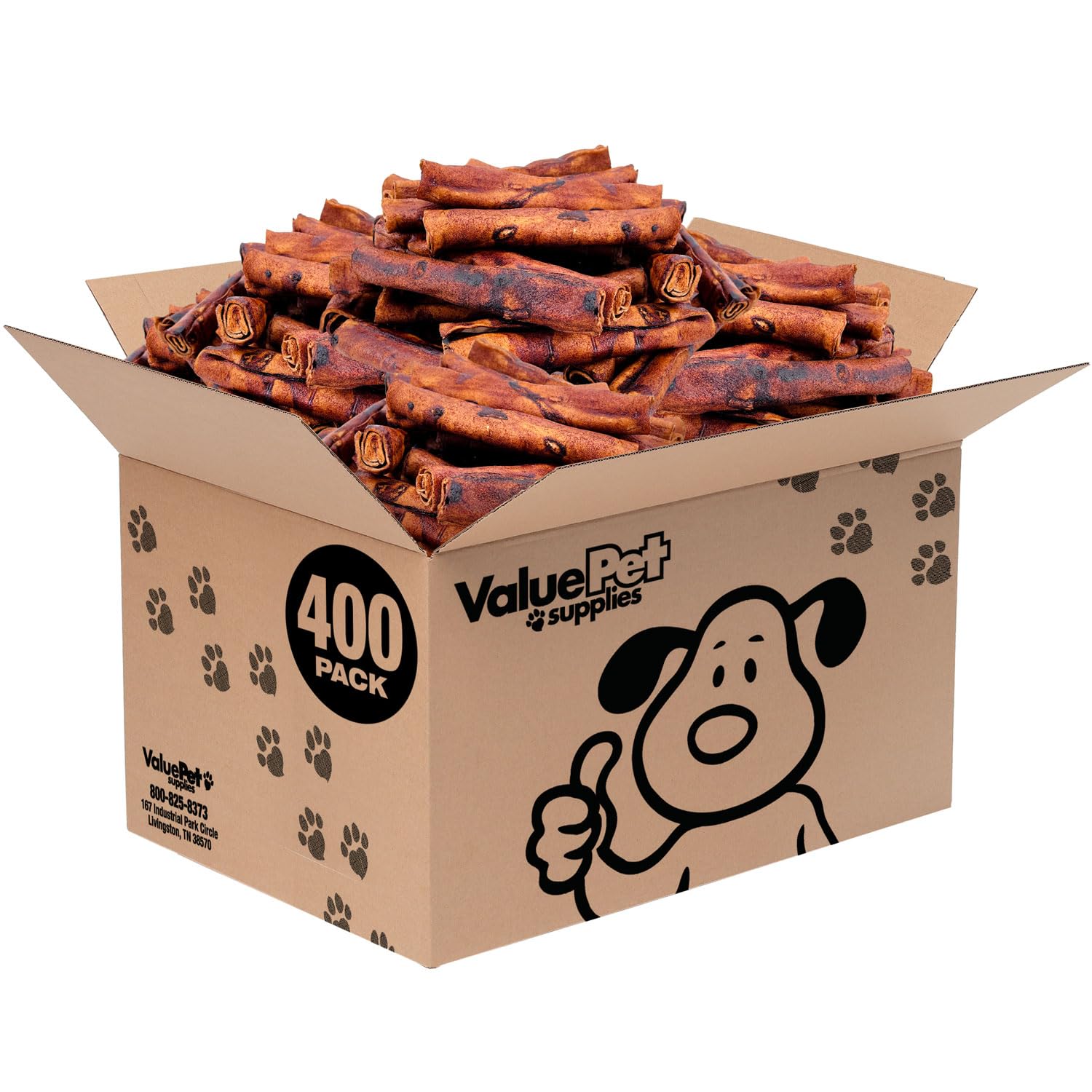 Premium Rawhide Chews for Small Dogs - ValueBull USA Retriever Rolls 5-6 Inch Thin Beef Flavor (400 Count Wholesale Pack) | Natural, Chemical-Free, Long-Lasting Dog Treats Made with USA Beef Hide | Perfect for Training, Teething & Dental Health