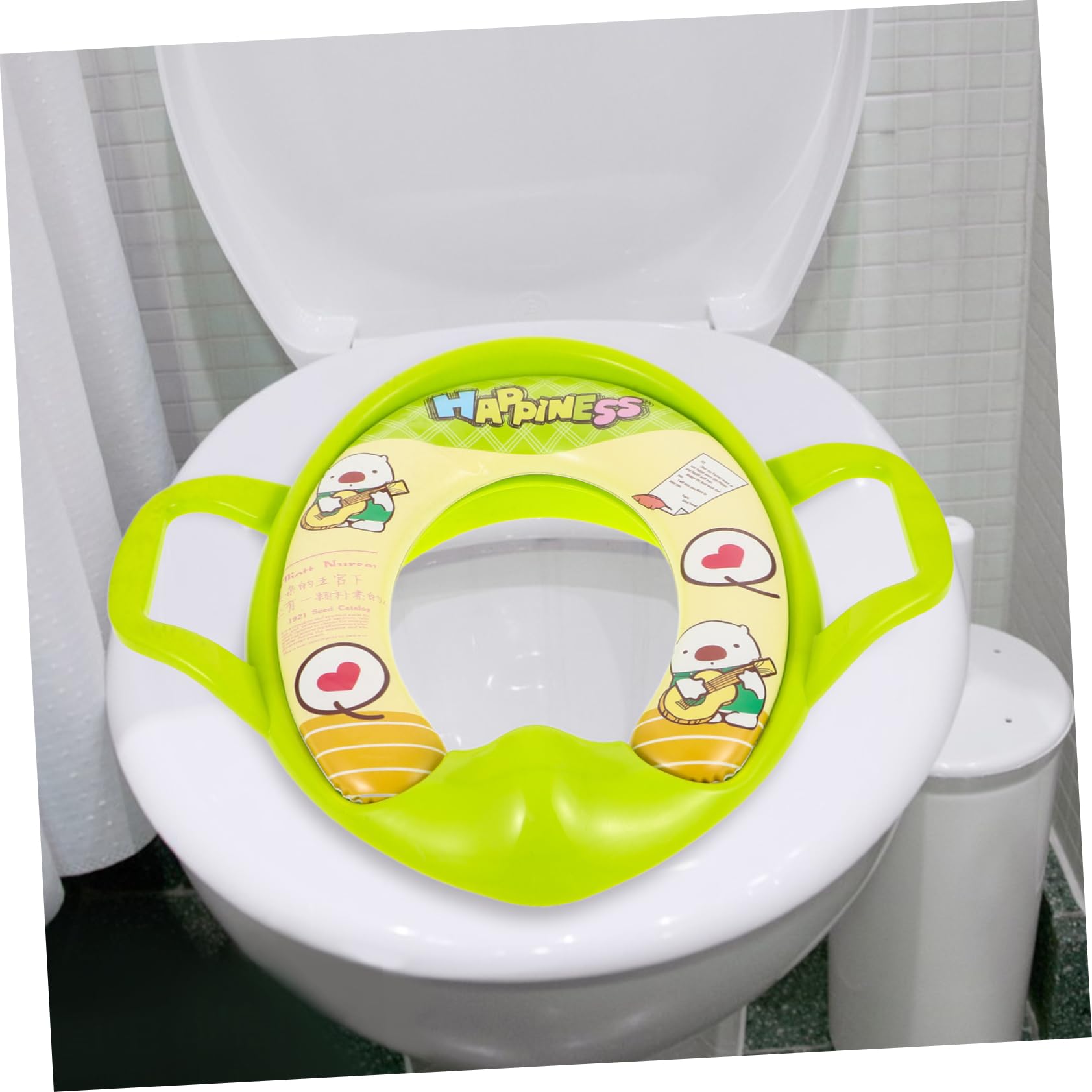 TOYANDONA 2-Pack Kids Toilet Training Seat - Soft PVC Potty Seat Cushion with Lid, Green | Non-Slip Toddler Toilet Seat for Boys & Girls | Perfect for Bathroom Safety & Potty Training