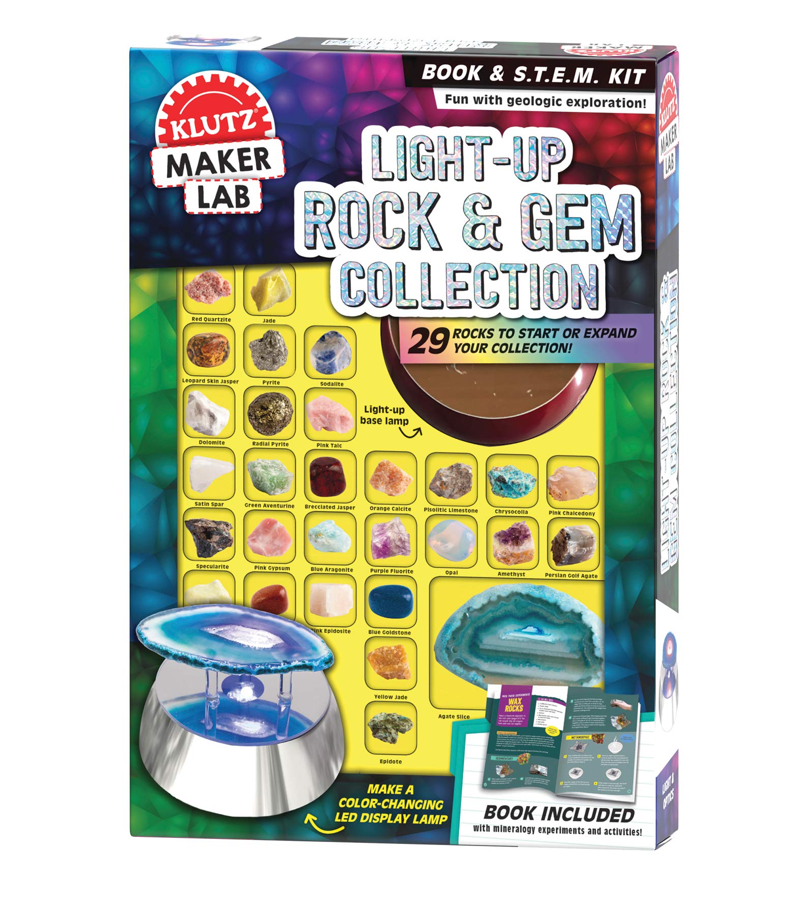Klutz Light Up Rock & Gem Collection - STEM Educational Science Kit for Kids | Crystal Mining & Geology Learning Activity | Perfect for Birthday Gifts & Classroom STEM Projects