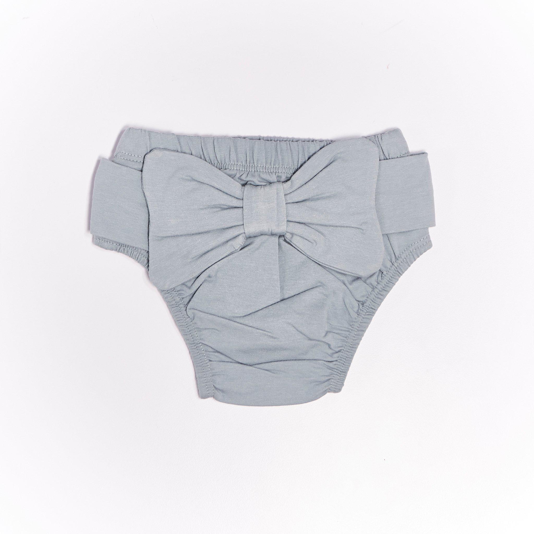 Organic Bow Tie Panties for Women - Soft Cotton Underwear in Bay Blue - Perfect for Everyday Wear & Comfort
