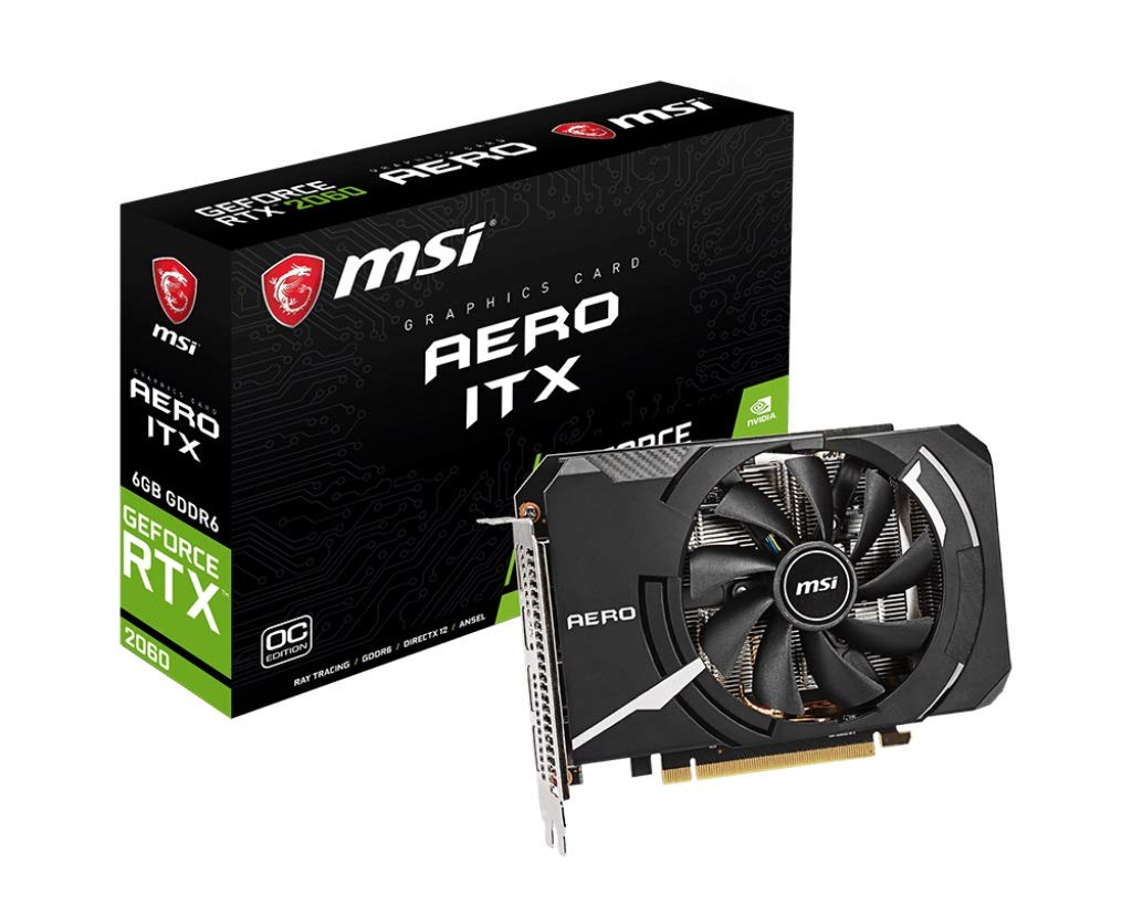 MSI GeForce RTX 2060 Aero ITX OC 6GB GDDR6 Graphics Card | 192-bit, 7680x4320, PCIe 3.0 | Renewed | Perfect for Gaming, VR & 4K Video Editing