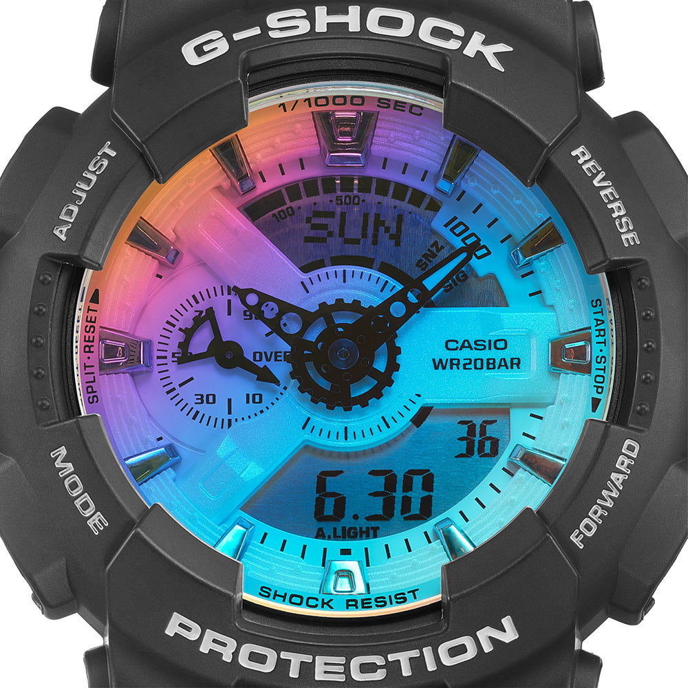 G Shock GA110SR 1A Men's Digital Watch with Iridescent Dial - Shock Resistant, Waterproof & Durable for Outdoor Sports, Work & Everyday Wear
