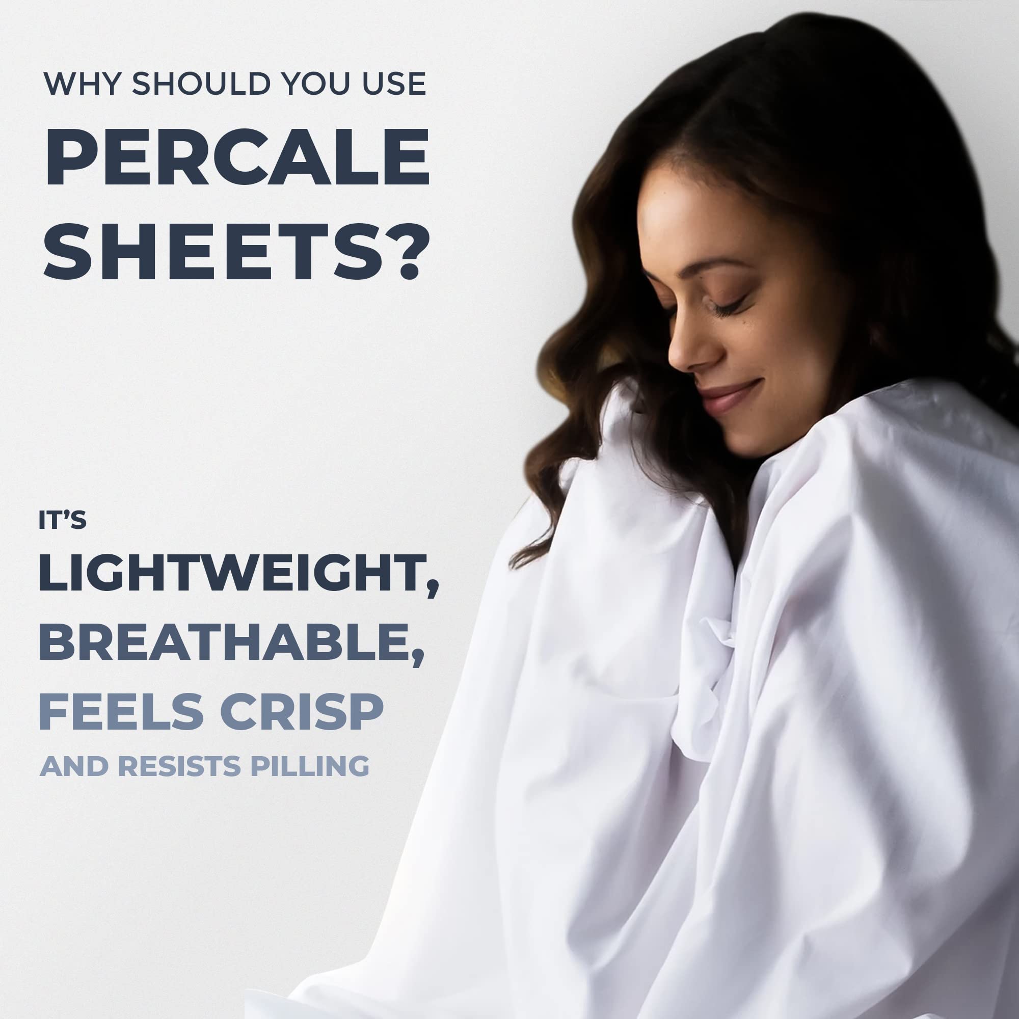 Premium Eucalyptus Tencel Blend Cooling Sheets - King Size 4-Piece Bedding Set with Egyptian Cotton, Ultra-Soft Breathable Percale Weave for Luxurious Sleep - Perfect for Hot Sleepers & Summer Nights (Dark Grey)