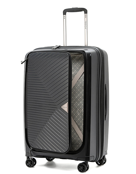 Tosca TCA100 20A 20-Inch Small Space Suitcase with X Lid Opening Spinner Luggage - Black | Perfect for Carry-On Travel & Compact Storage