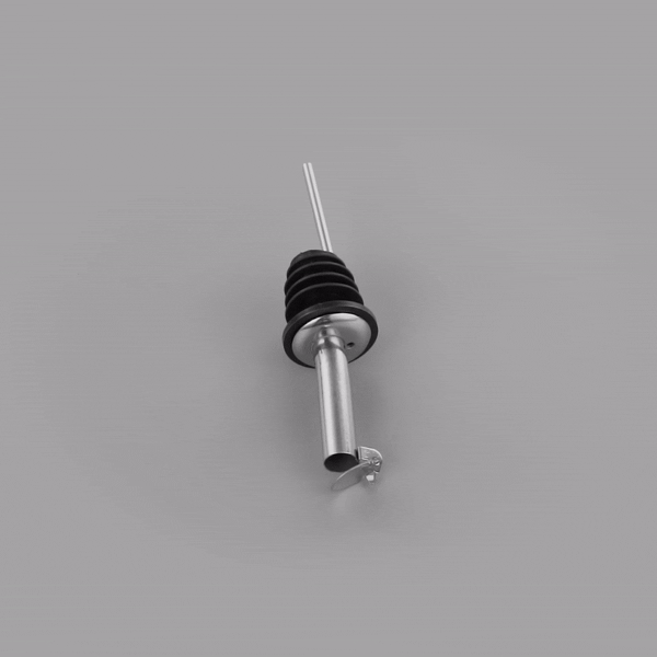 Premium Stainless Steel Liquor Pourer with Flip Cap - 4.25