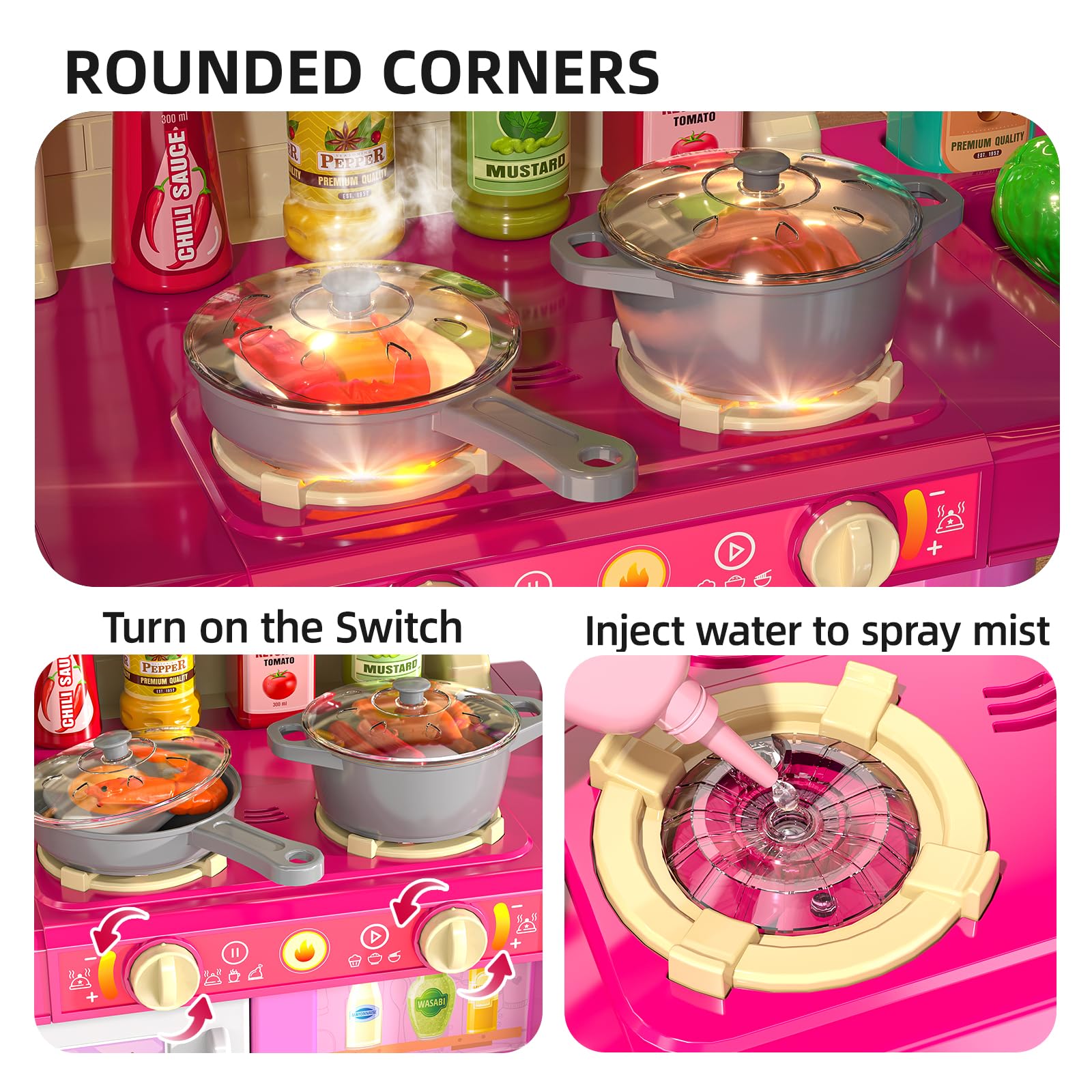 TEMI Pretend Play Kitchen Toy Set with Cutting Food & Accessories for Kids Ages 3-8 - Interactive Learning Toy for Boys & Girls - Perfect for Imaginative Play, Role-Playing Games & Early Childhood Development