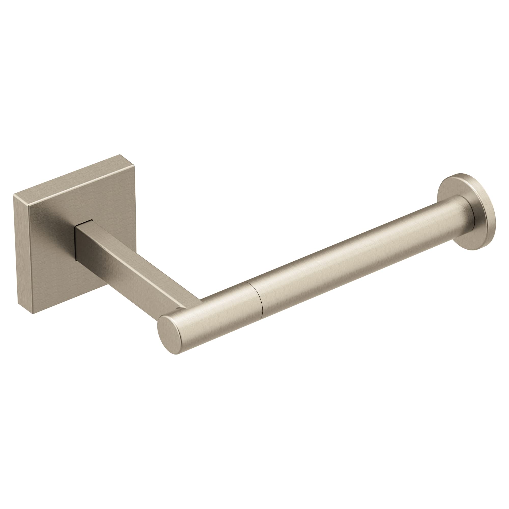 Moen Triva Brushed Nickel Single-Post Toilet Paper Holder BP1808BN - Modern Bathroom Tissue Roll Stand for Home & Commercial Use