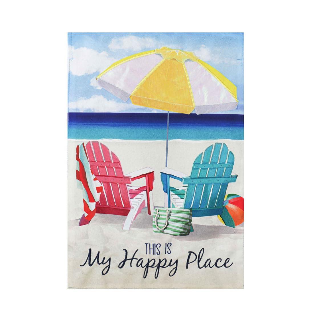 Evergreen Colorful Garden Chairs Linen Welcome Flag 12x18 Inch Double Sided - Summer Beach Outdoor House Decor for All Seasons | Perfect for Patio, Yard & Front Porch Decoration