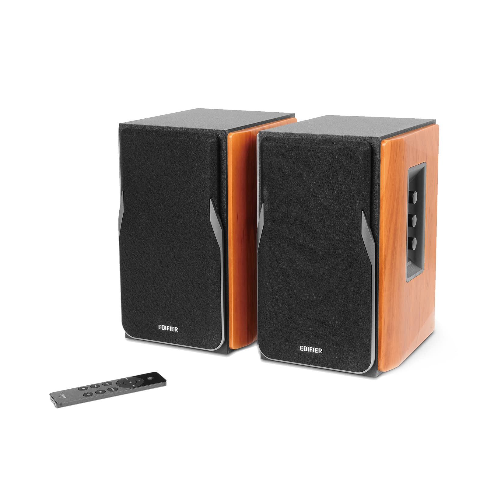 Edifier R1380DB Active Bluetooth Bookshelf Speakers - 42W RMS Wireless Studio Monitor with Optical/Coaxial Input - Wood Grain Design for Home Audio, Gaming & Music Streaming