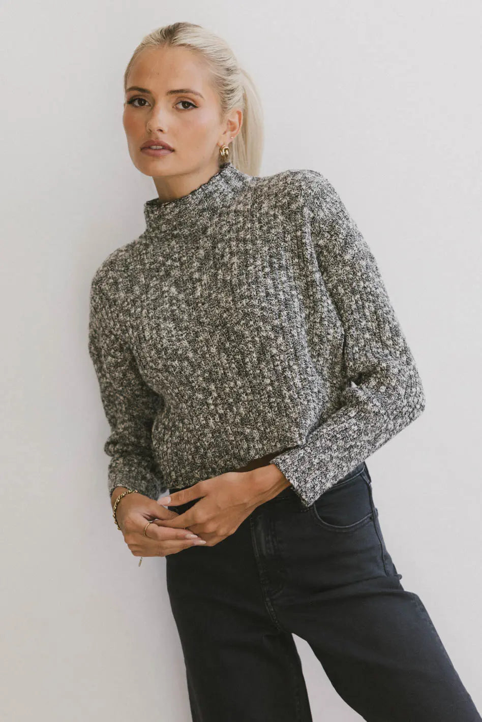Kacee Knitted Sweater Women's Black Winter Pullover | Cozy Casual Wear for Fall & Winter | Perfect for Office, Dating & Holiday Outfits