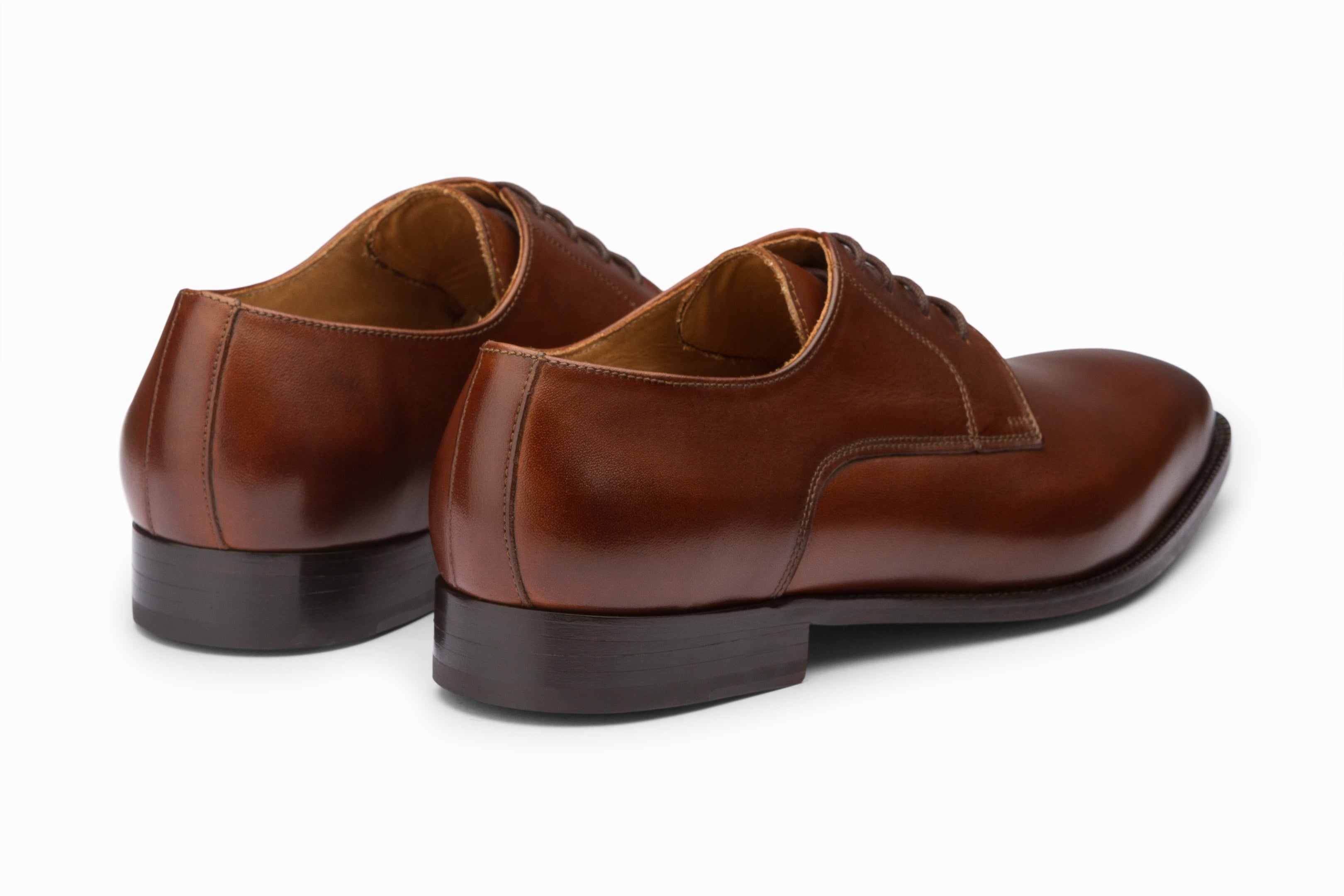 Men's Classic Plain Brown Derby Shoes - Stylish & Comfortable for Business, Casual & Formal Occasions