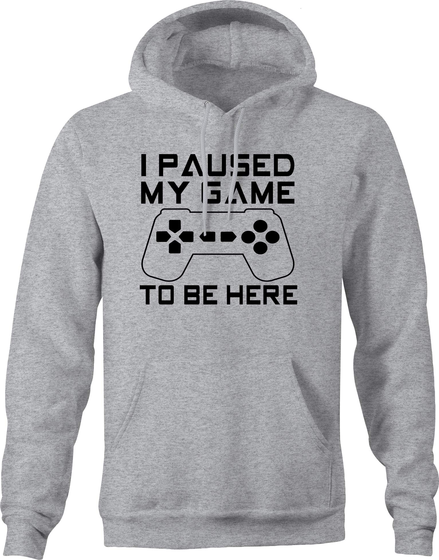 Paused My Game to Be Here - Men's Video Gamer Hoodie - Gray Gaming Sweatshirt for Casual Wear & Esports Fans