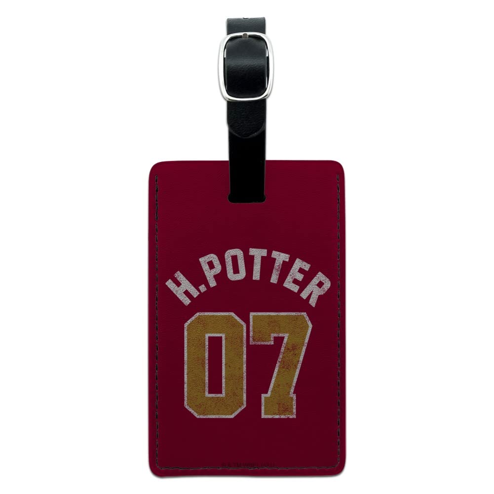 Harry Potter Inspired Leather Luggage Tag - Personalized Rectangle Carry-On ID Tag for Suitcases & Bags - Perfect for Travel, Business Trips & Harry Potter Fans