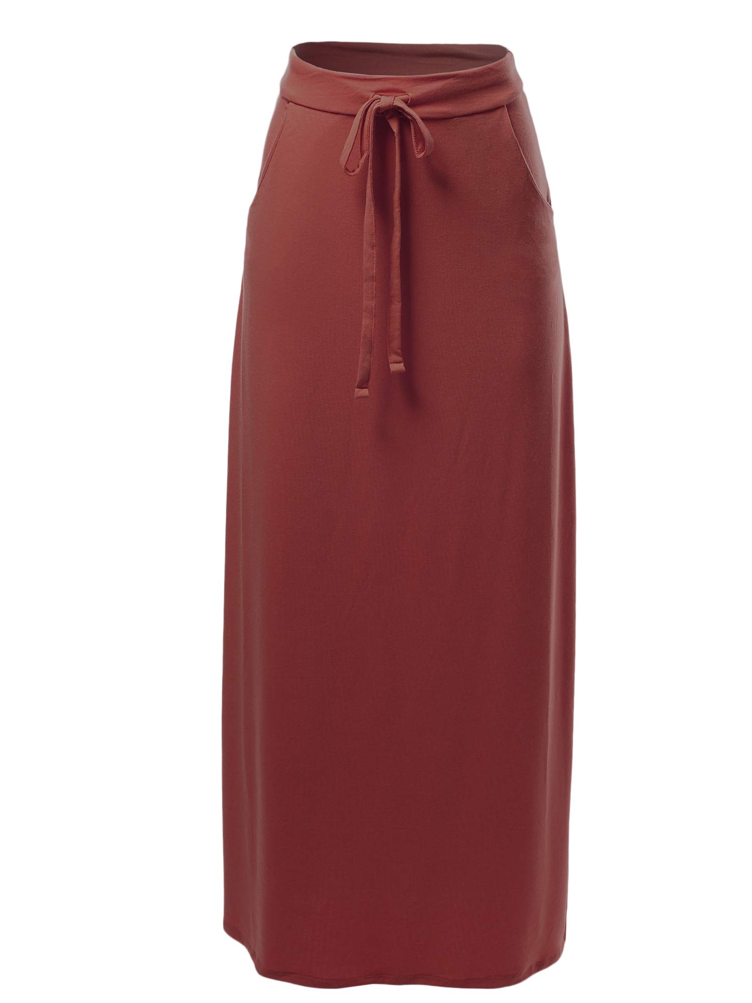 A2Y Women's High Waist Foldable Long Maxi Skirt - Stretchy Comfortable Flowy Midi Dress for Casual Outings, Beach Vacations & Summer Fashion