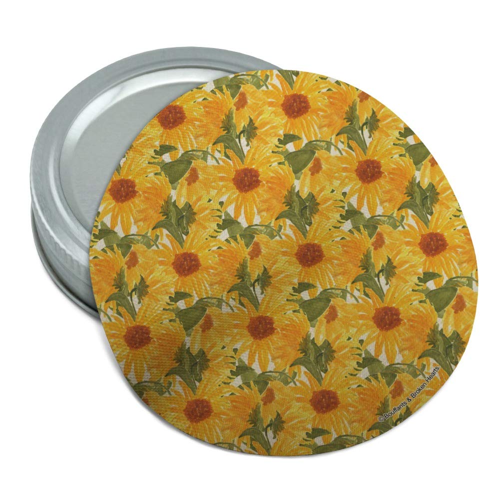 Sunny Sunflowers Non-Slip Rubber Jar Opener - Round Kitchen Grip Tool for Easy Bottle & Jar Opening - Perfect for Seniors & Arthritis Sufferers