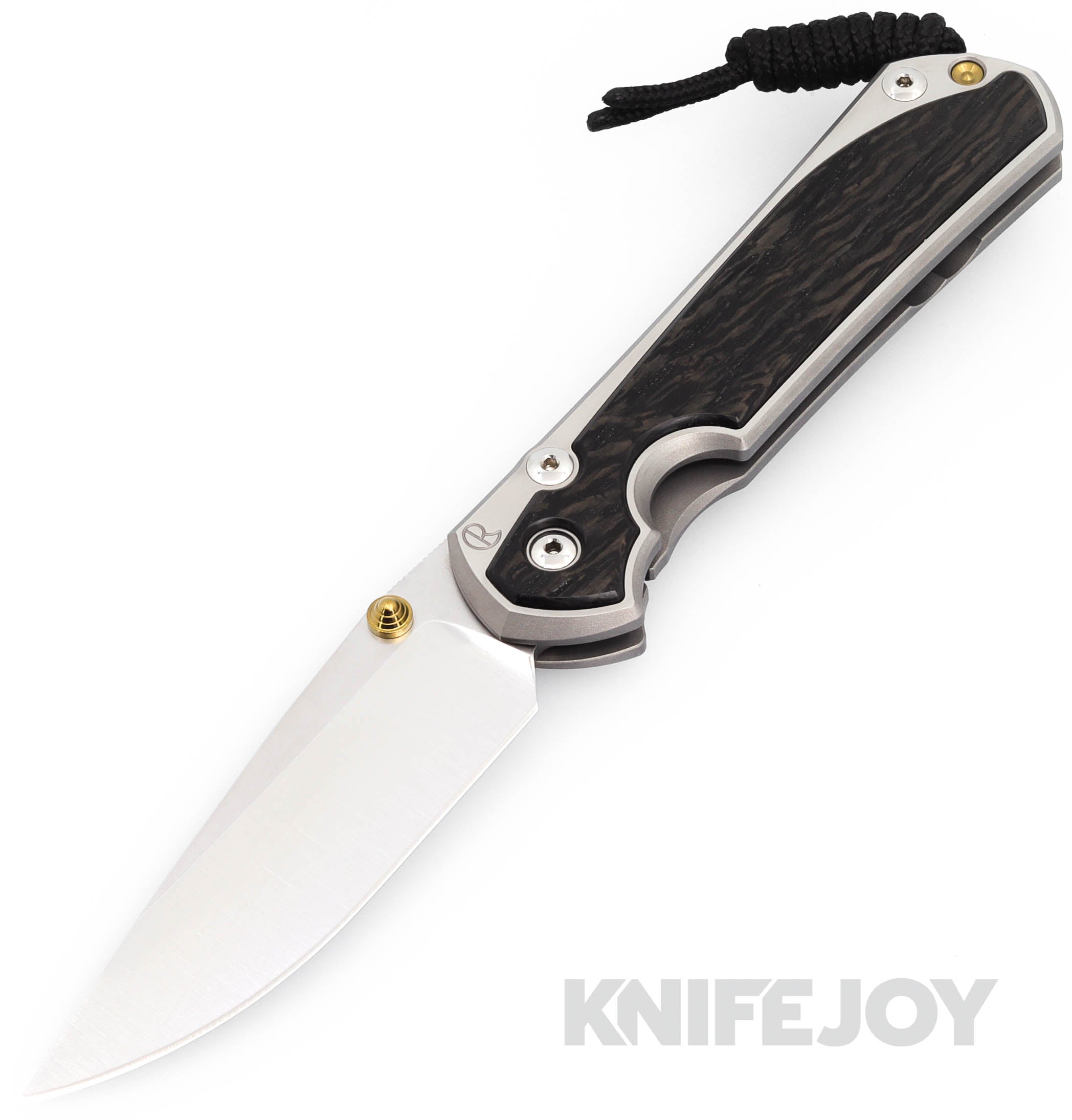 Chris Reeve Knives Large Sebenza 31 Drop Point Magnacut Blade with Bog Oak Inlay & Polished Titanium Handles - Premium EDC Folding Knife for Outdoor, Camping, and Survival