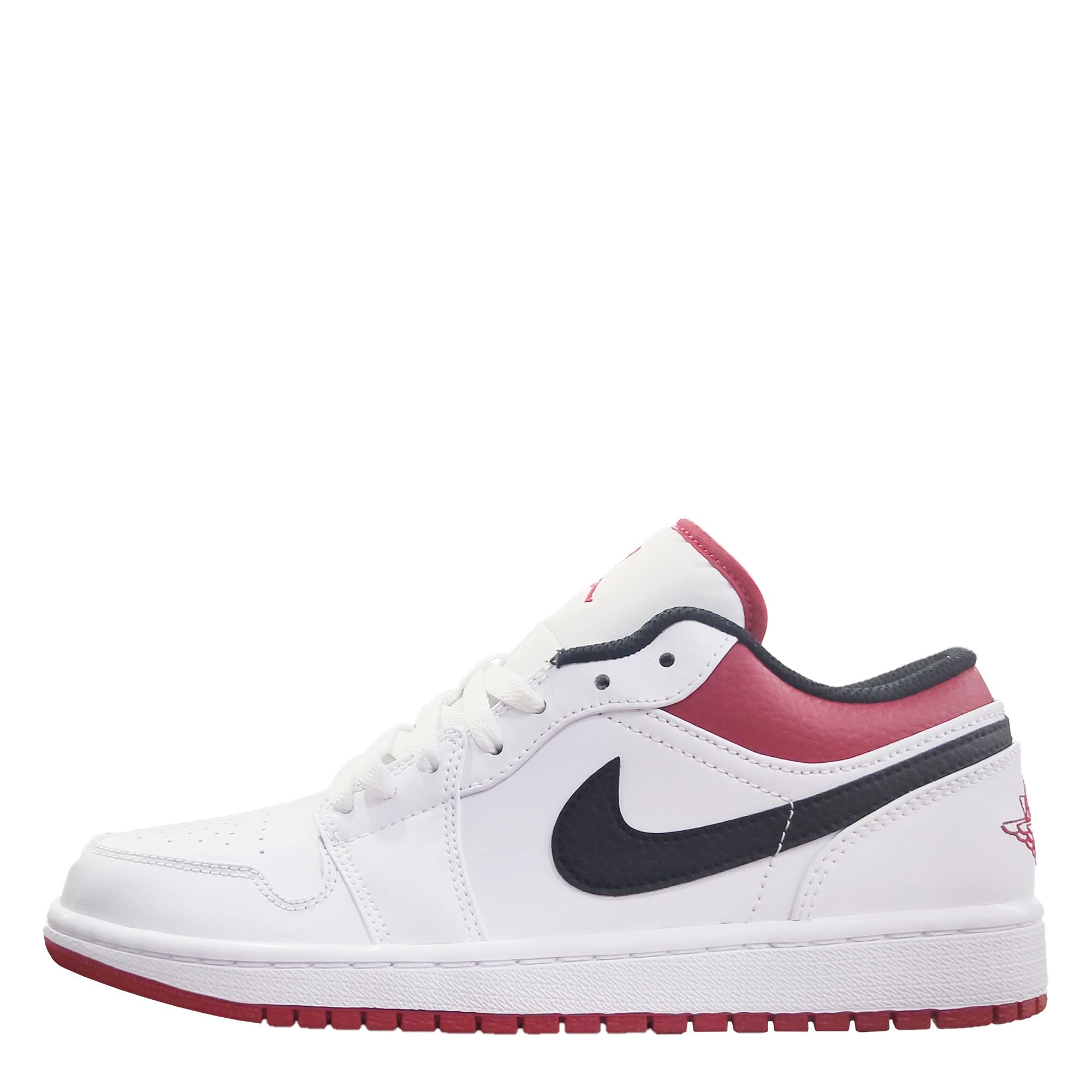 Men's Air Jordan 1 Low Sneakers - White/Gym Red (553558-118) - Size 8.5 - Casual Streetwear & Basketball Shoes for Everyday Wear