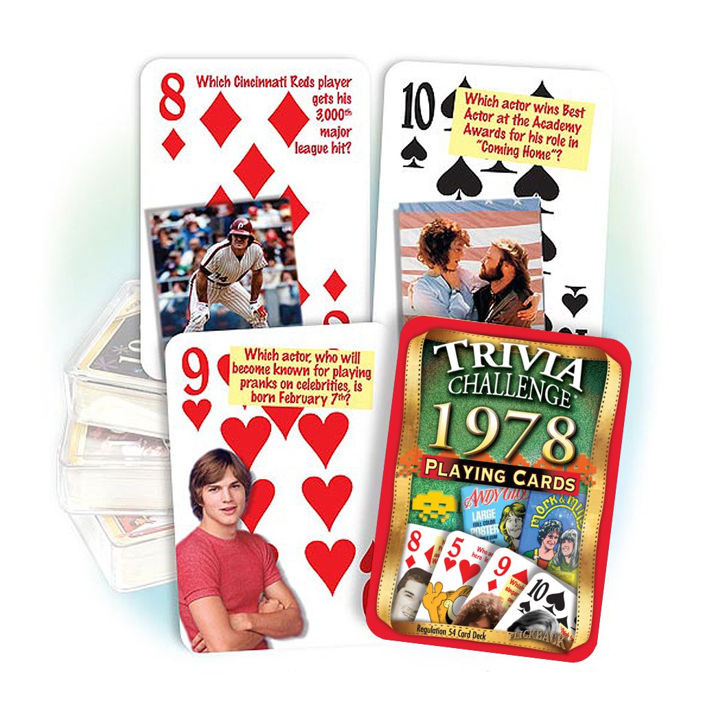 1978 Trivia Playing Cards & California Trivia Cards Set - Fun Birthday Party Game for Adults, Family Game Night, Travel Entertainment