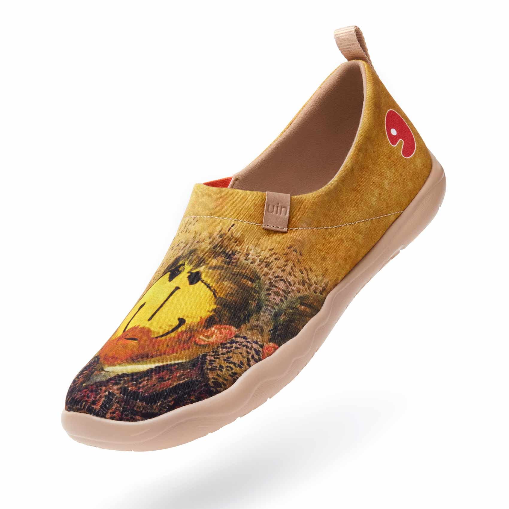 UIN Men's Slip-On Canvas Sneakers - Lightweight Comfortable Walking Shoes for Casual Wear & Travel - Hand-Painted Artistic Loafers for Everyday Use, Work & Outdoor Activities