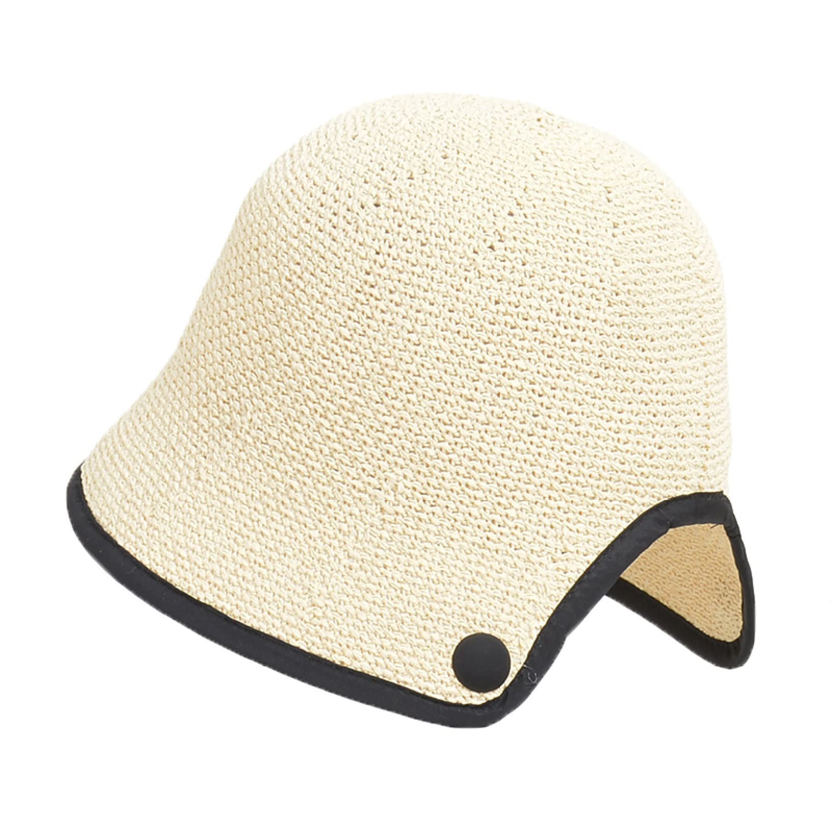 Women's Handwoven Straw Sun Visor Hat - Korean Style Back Split Bucket Cap for Summer Beach, Outdoor & Travel Sun Protection - Perfect for Vacations, Gardening and Sunny Day Activities