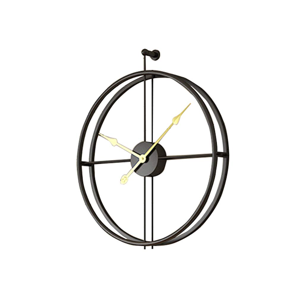 European Style Wrought Iron Wall Clock - Silent Battery Operated Round Clock for Home Decor - Perfect for Living Room, Kitchen, Bedroom & Office | Elegant Timepiece with Quiet Movement for Peaceful Spaces