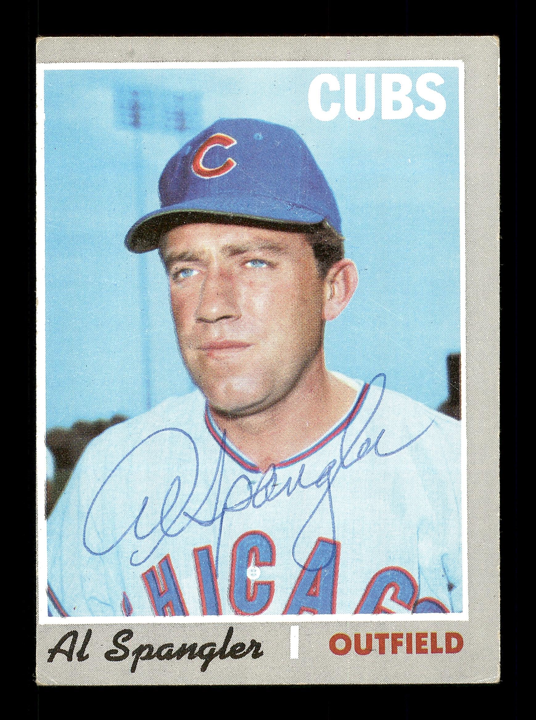 Al Spangler Autographed 1970 Topps Baseball Card #714 - Chicago Cubs Memorabilia - Collectible Sports Trading Card - Perfect for Baseball Fans and Sports Collectors - SKU #168303