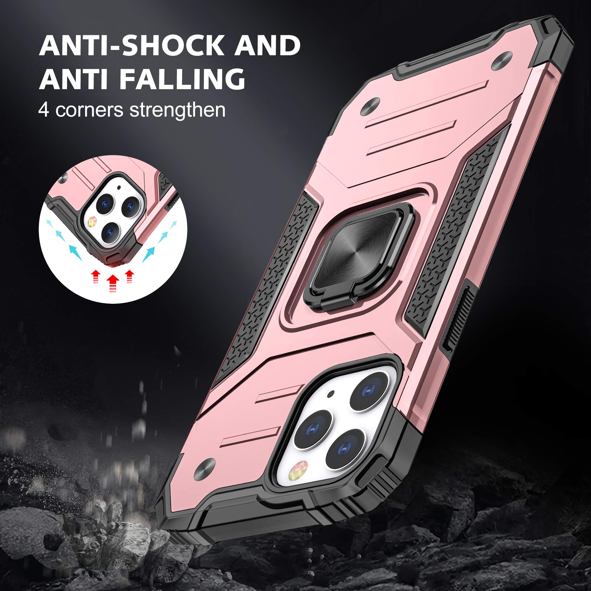 Hitaoyou iPhone 13 Pro Case - Heavy Duty 2-in-1 Full Body Rugged Shockproof Hybrid Bumper Drop Protective Cover for iPhone 13 Pro (Rose Gold) - Perfect for Outdoor Adventures, Work & Everyday Use