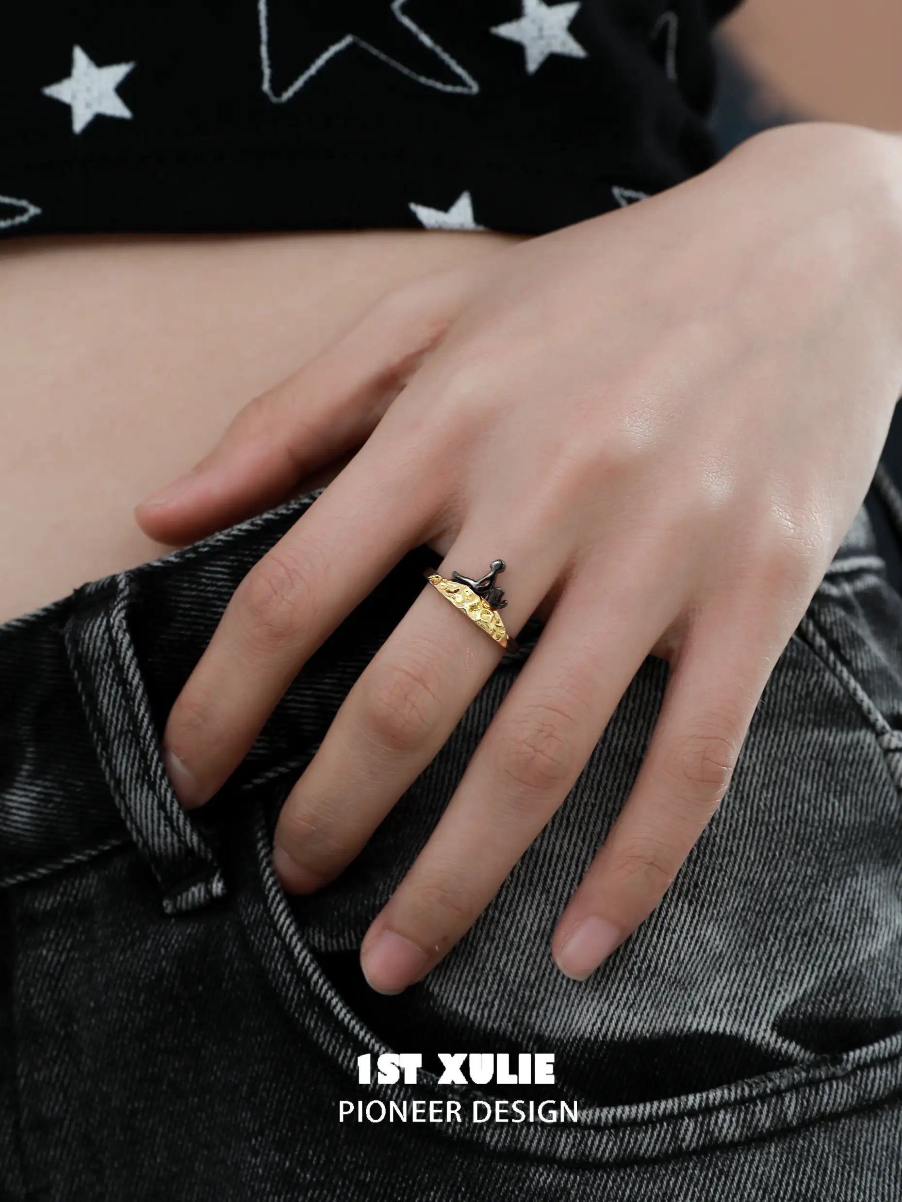 Cat's Gaze S925 Sterling Silver 18K Gold Plated Open End Ring for Women - Elegant Minimalist Jewelry for Lonely Souls, Perfect for Daily Wear, Gifts & Special Occasions