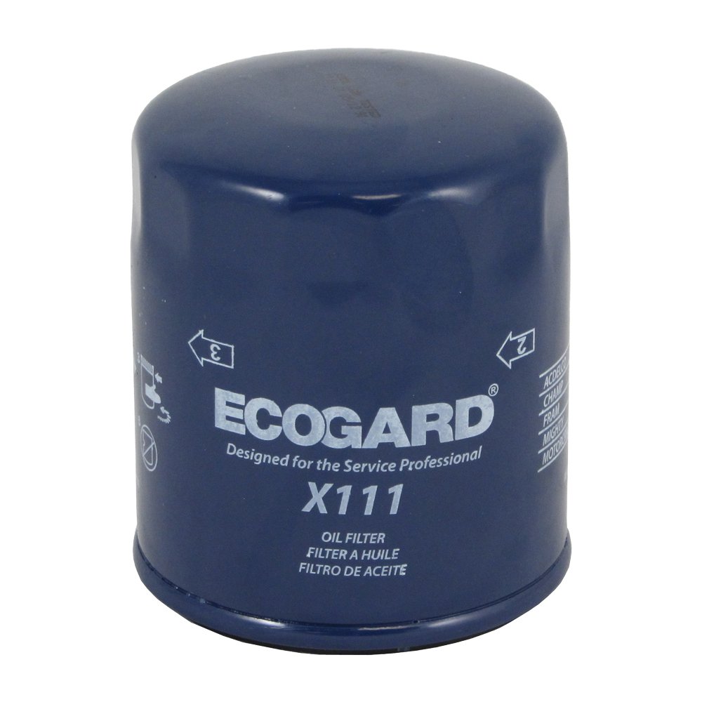 ECOGARD X111 Premium Spin-On Engine Oil Filter - Compatible with Chevrolet Silverado 1500 4.3L (2002-2013), Equinox 3.4L (2005-2009), S10 2.2L (1994-2003), Impala 3.4L (2000-2005) - For Conventional Oil - Perfect for Regular Oil Changes & Engine Protection