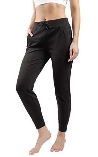 Yogalicious Women's Soft Lightweight Lux Jogger Lounge Pants with Side Pockets - Perfect for Yoga, Running, Travel & Home Relaxation