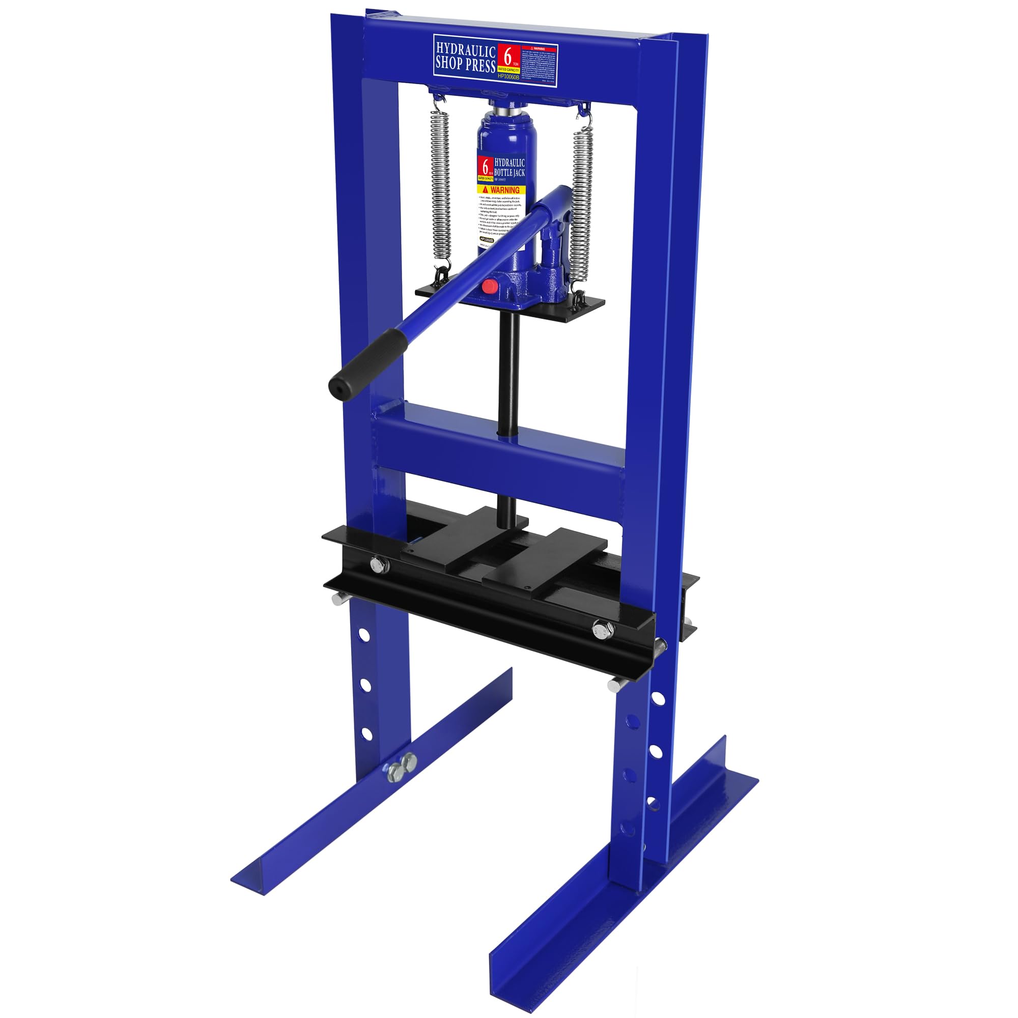 6 Ton Hydraulic Shop Press - H-Frame Garage Floor & Benchtop Press with Adjustable Plates | Heavy Duty Metalworking, Automotive Repair & DIY Projects | Pullafun Blue Hydraulic Press