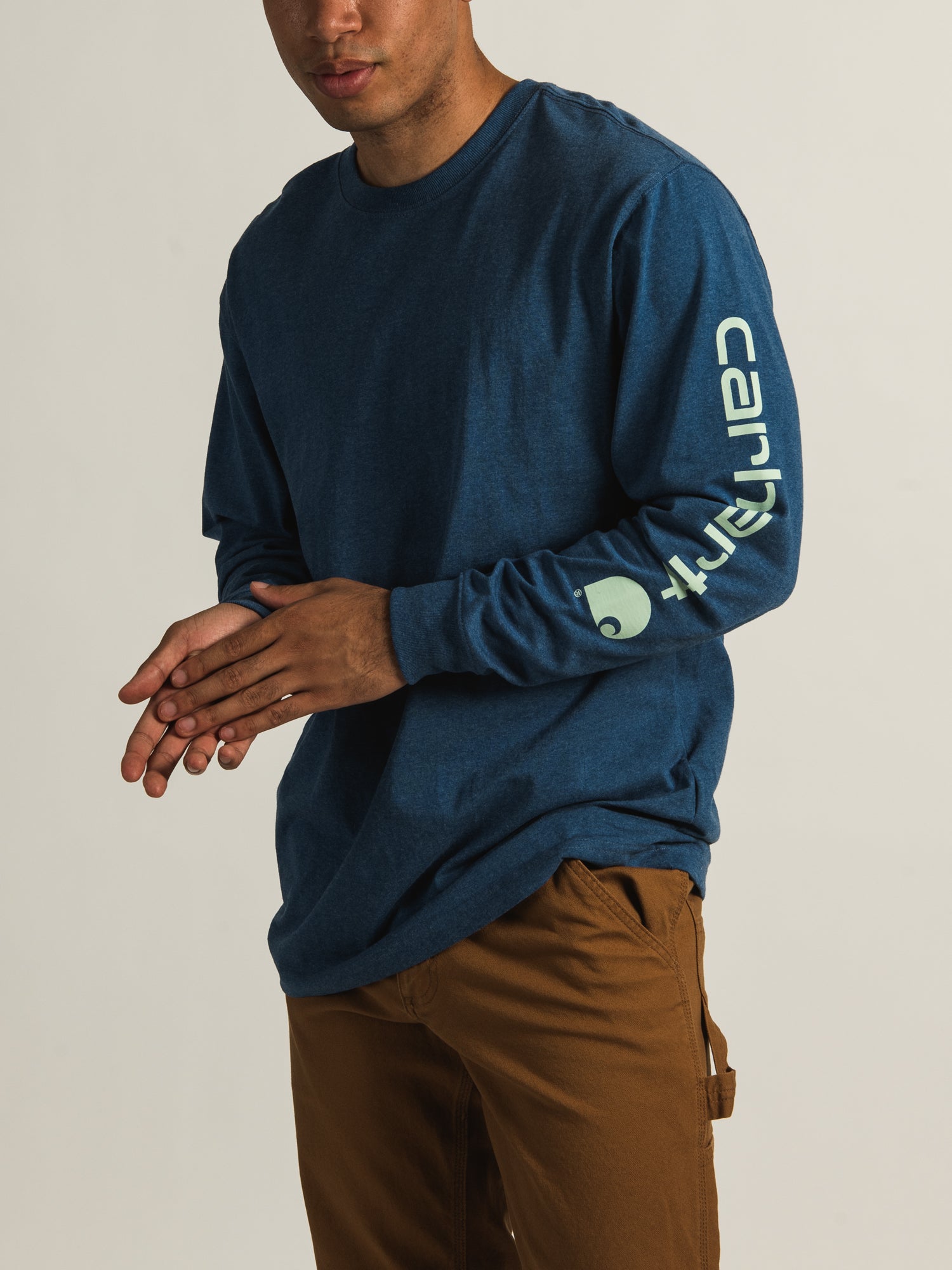 Carhartt Signature Long Sleeve T-Shirt for Men - Durable Workwear & Casual Wear - Perfect for Construction, Outdoor Activities & Everyday Use - On Sale Now