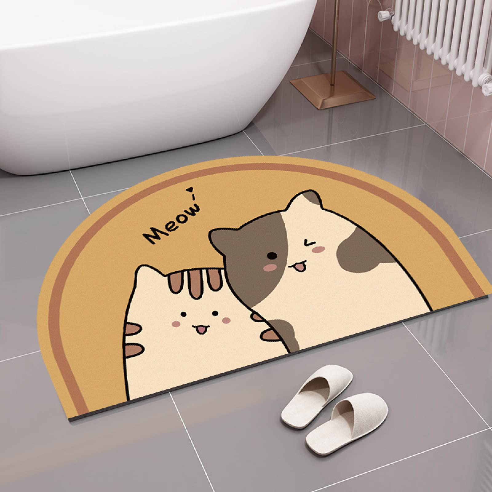Premium Diatomaceous Earth Bath Mat - Super Absorbent & Quick Dry Non-Slip Floor Mat for Bathroom & Shower - Perfect Bath Rug for Tub, Sink & Wet Areas - Ideal for Home Spa, Kids Bath Time & Pet Shower Area