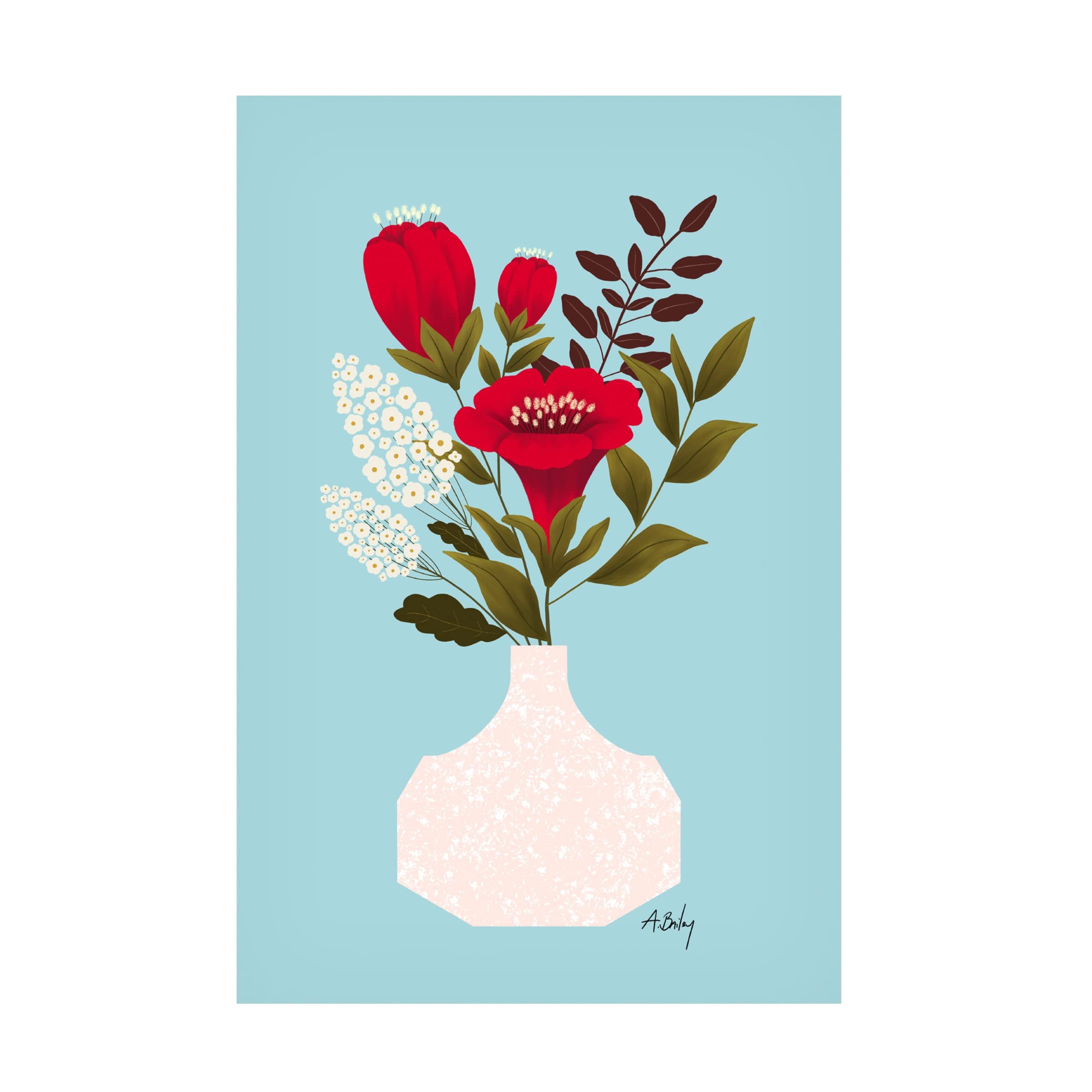 Annie Bailey Art 'Everything Lovely' Canvas Wall Art Print - Beautiful Floral Home Decor for Living Room, Bedroom & Office