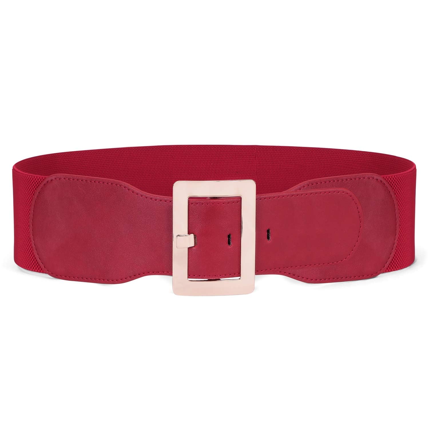 JASGOOD Women's Vintage Stretchy Elastic Waist Belt with Metal Buckle - Adjustable Dress Belt for Women, Perfect for Santa Costume, Holiday Parties & Vintage Fashion Outfits