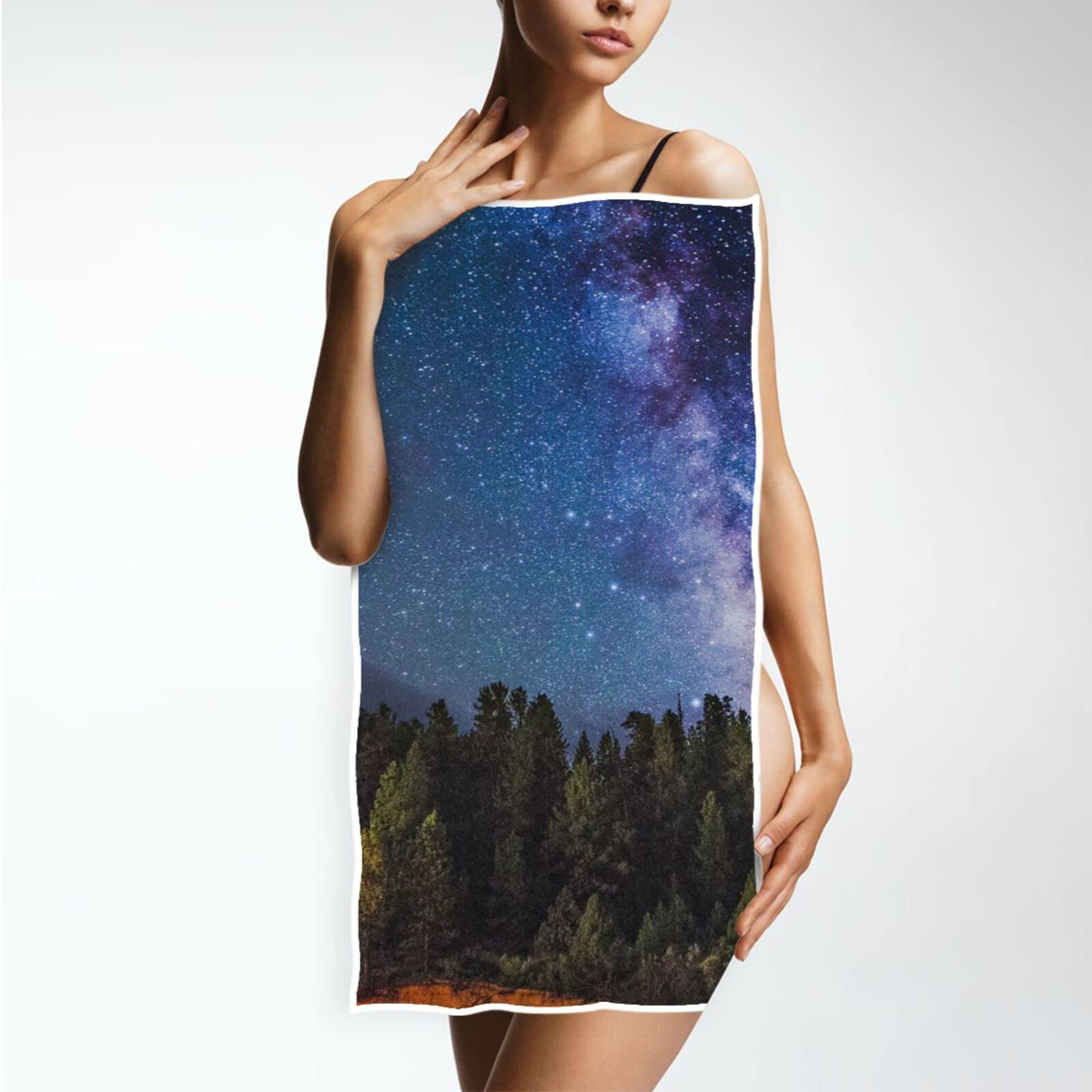 Premium Microfiber Hand Towel - Super Absorbent & Quick Dry, 15x30 Inches, Soft Bath Towel for Bathroom, Hotel, Gym & Spa - Galaxy Design for Stylish Home Decor & Travel Essentials