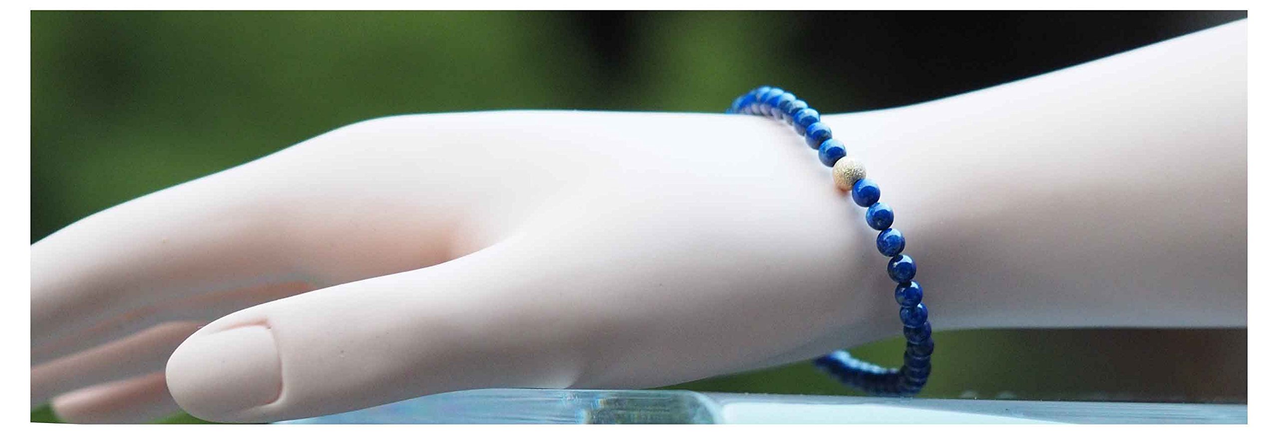 uGems Stretch Bracelets for Women - Genuine Gemstone Beaded Elastic Bracelets for Yoga, Meditation & Boho Fashion