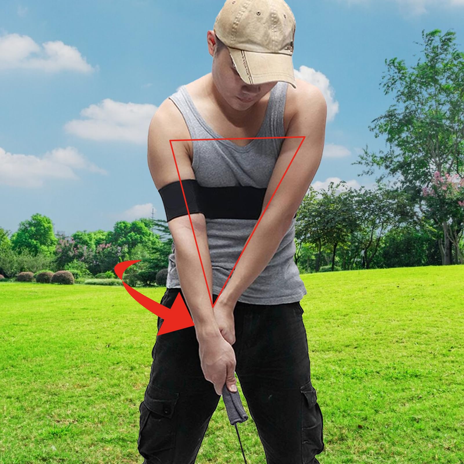 **Alvinlite Golf Swing Trainer - Pro Power Swing Corrector with Arm & Lumbar Band - Golf Alignment Practice Aid for Beginners | Improve Swing Posture & Accuracy | Perfect for Driving Range & Home Practice**